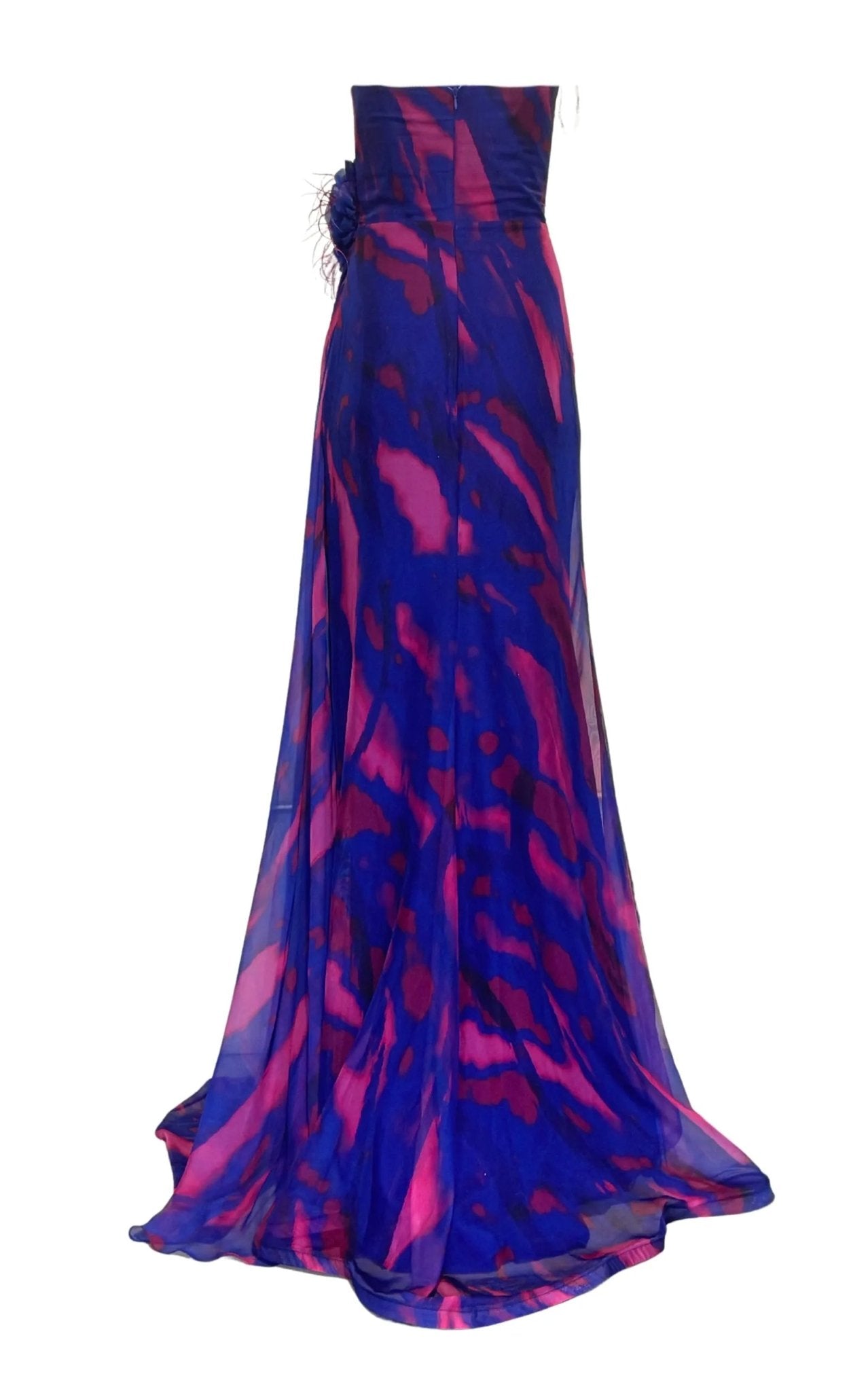 Robe de cocktail violette sans bretelles avec décolleté - Catalogue Runway