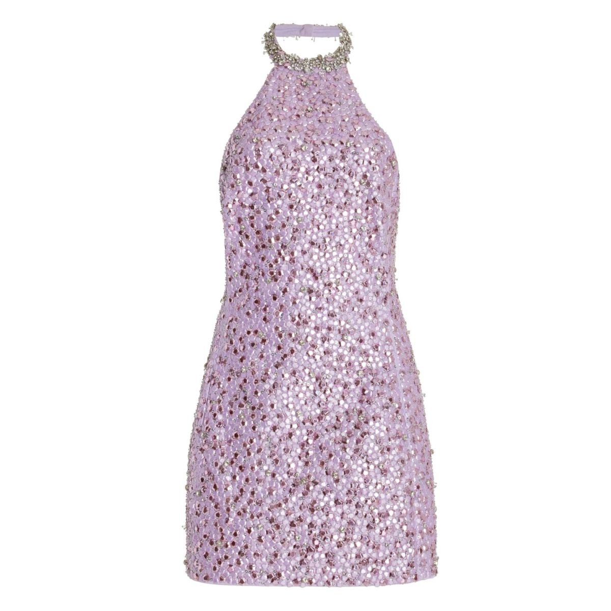 Des_Phemmes Purple Embroidered Stretch - Cotton Satin Mini Dress - Runway Catalog