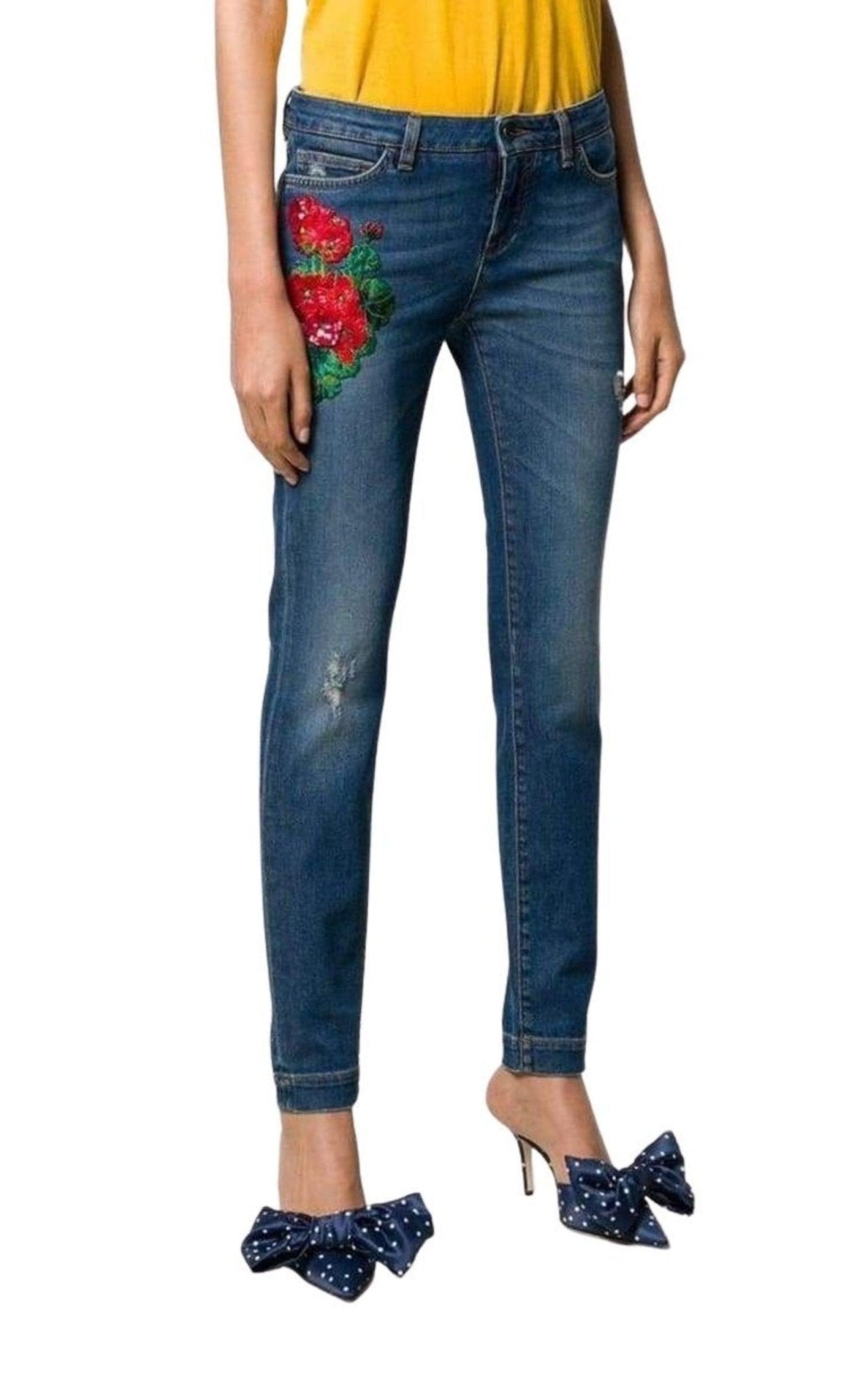 Dolce & Gabbana Stickerei Skinny-Fit-Jeans – Laufsteg-Katalog