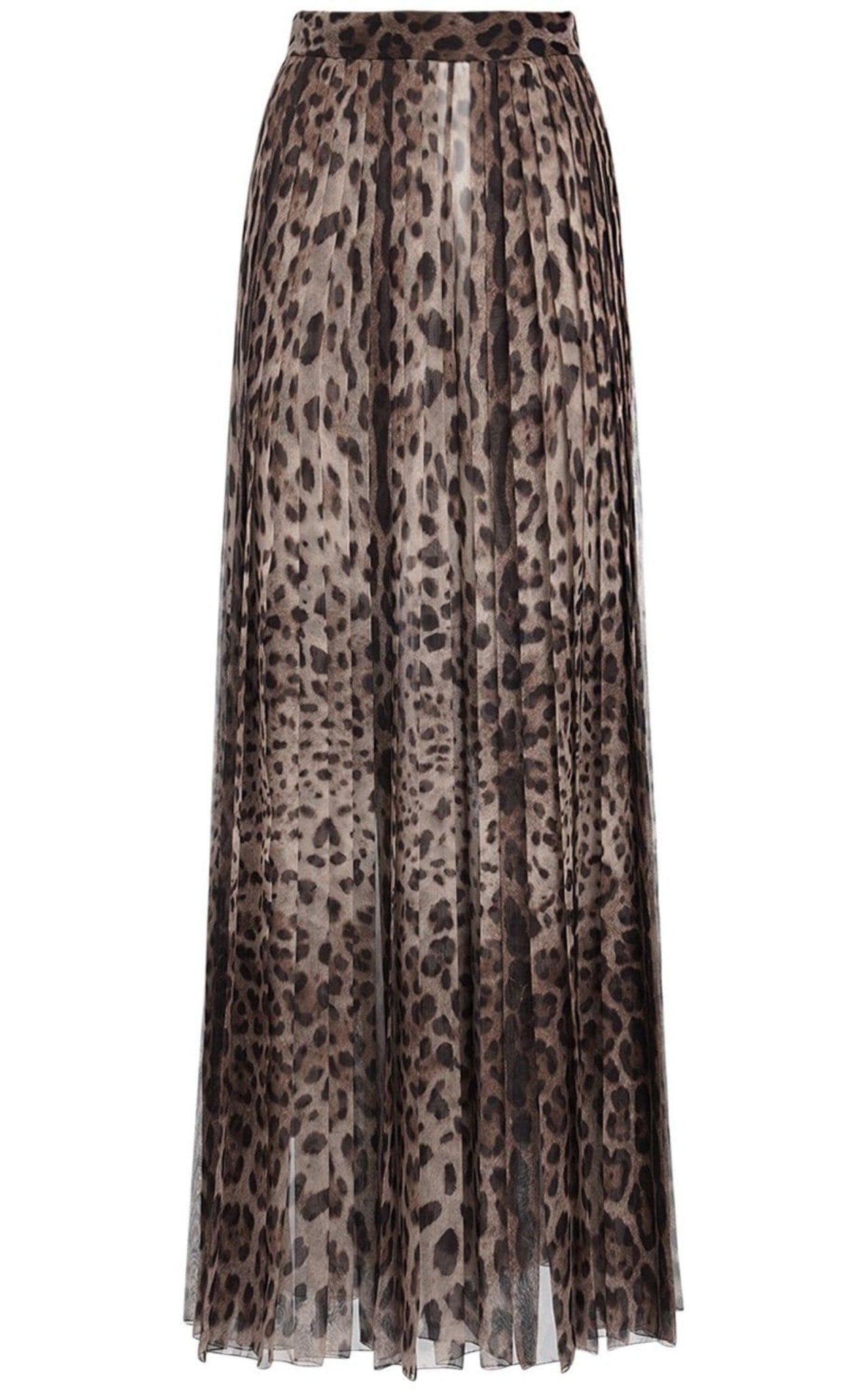 Dolce & Gabbana Leopard Print Wide Chiffon Pants - Runway Catalog