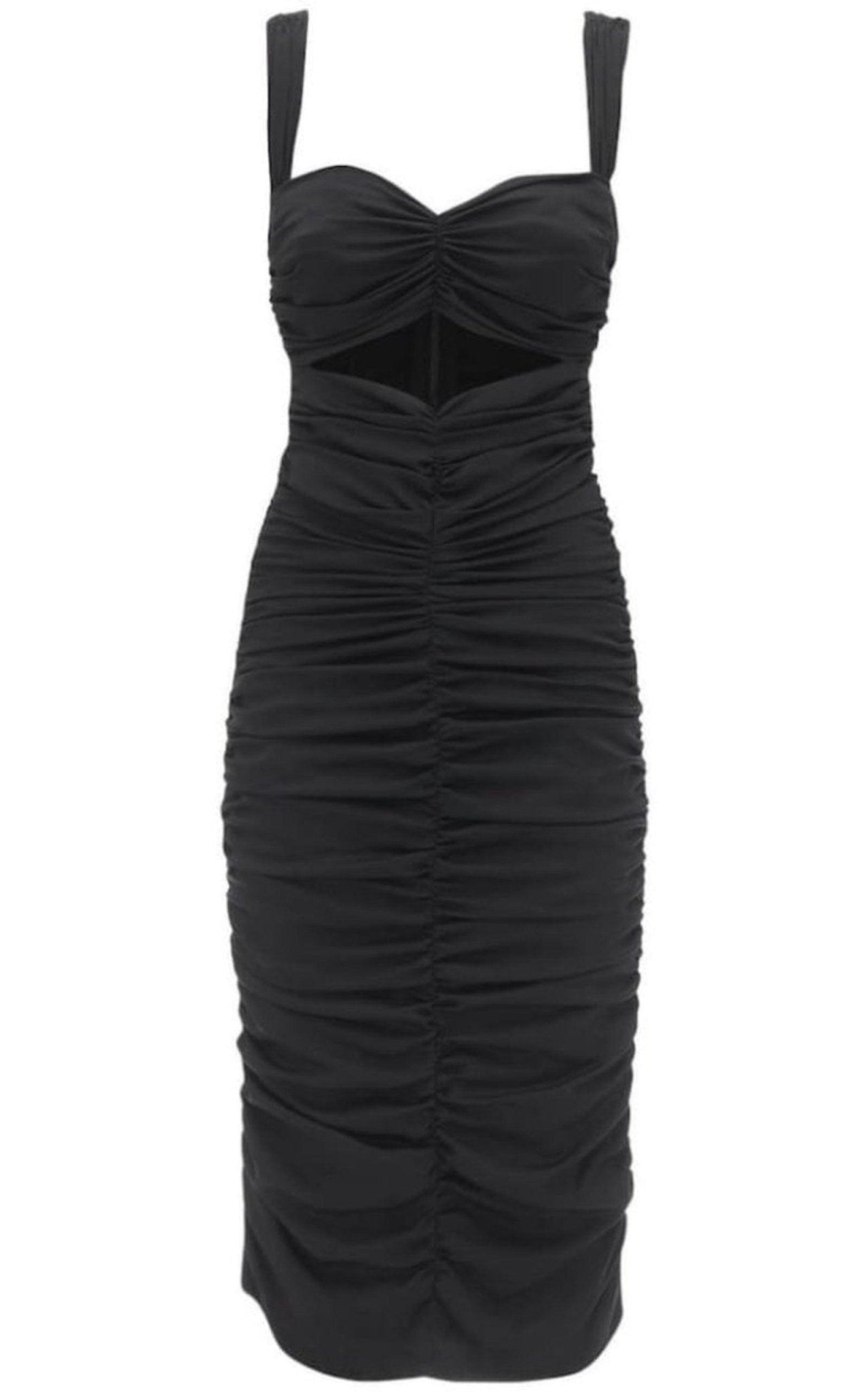 Dolce & Gabbana Ruched Stretch Silk Charmeuse Midi Dress - Runway Catalog