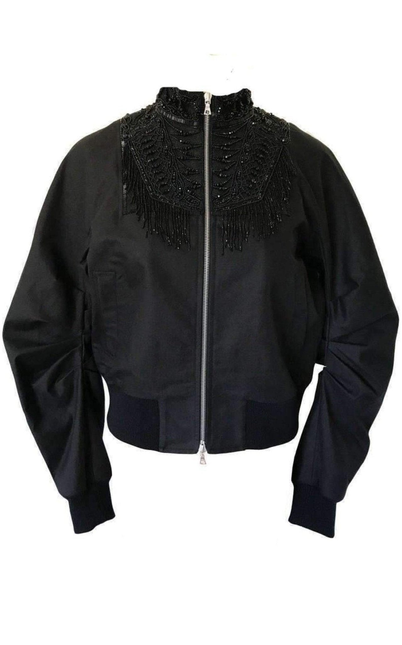 ジャケット・アウター Dries Van Noten/ Beaded Bomber jacket Dries Van Noten Beaded Collar Cotton Bomber Jacket - Runway Catalog