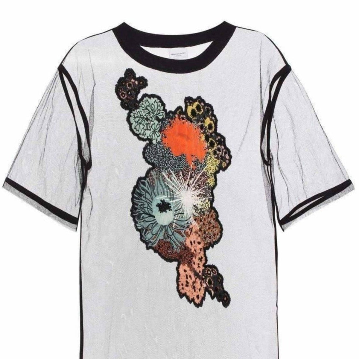 Dries Van Noten Black Mesh Sheer Shirt
