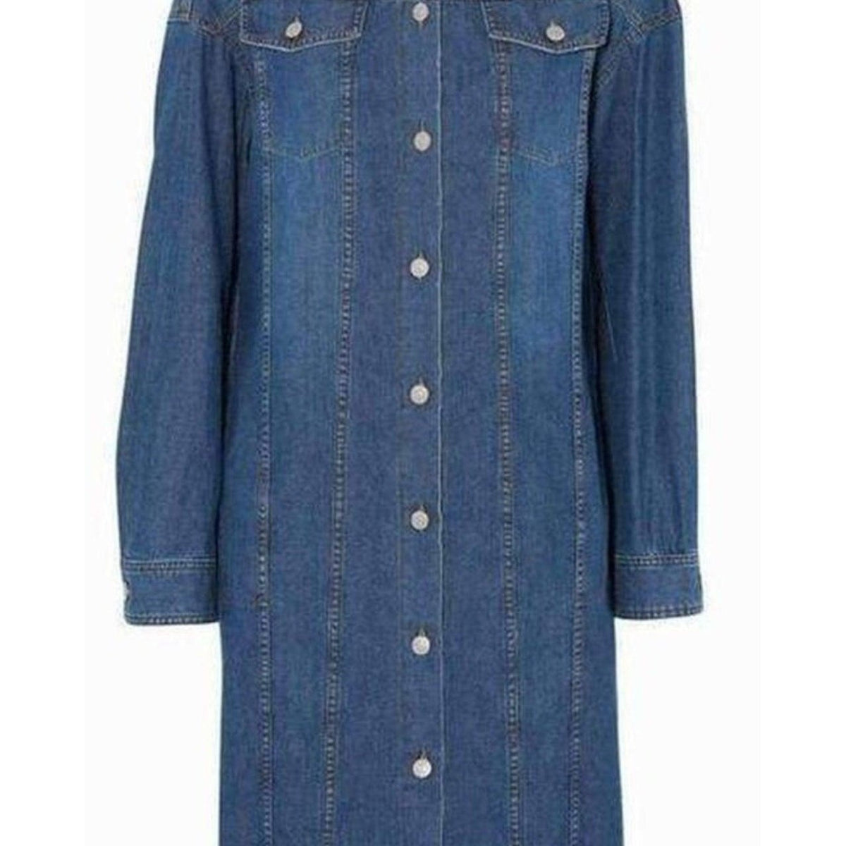 Dries Van Noten Doralie Blue Denim Shirt Dress