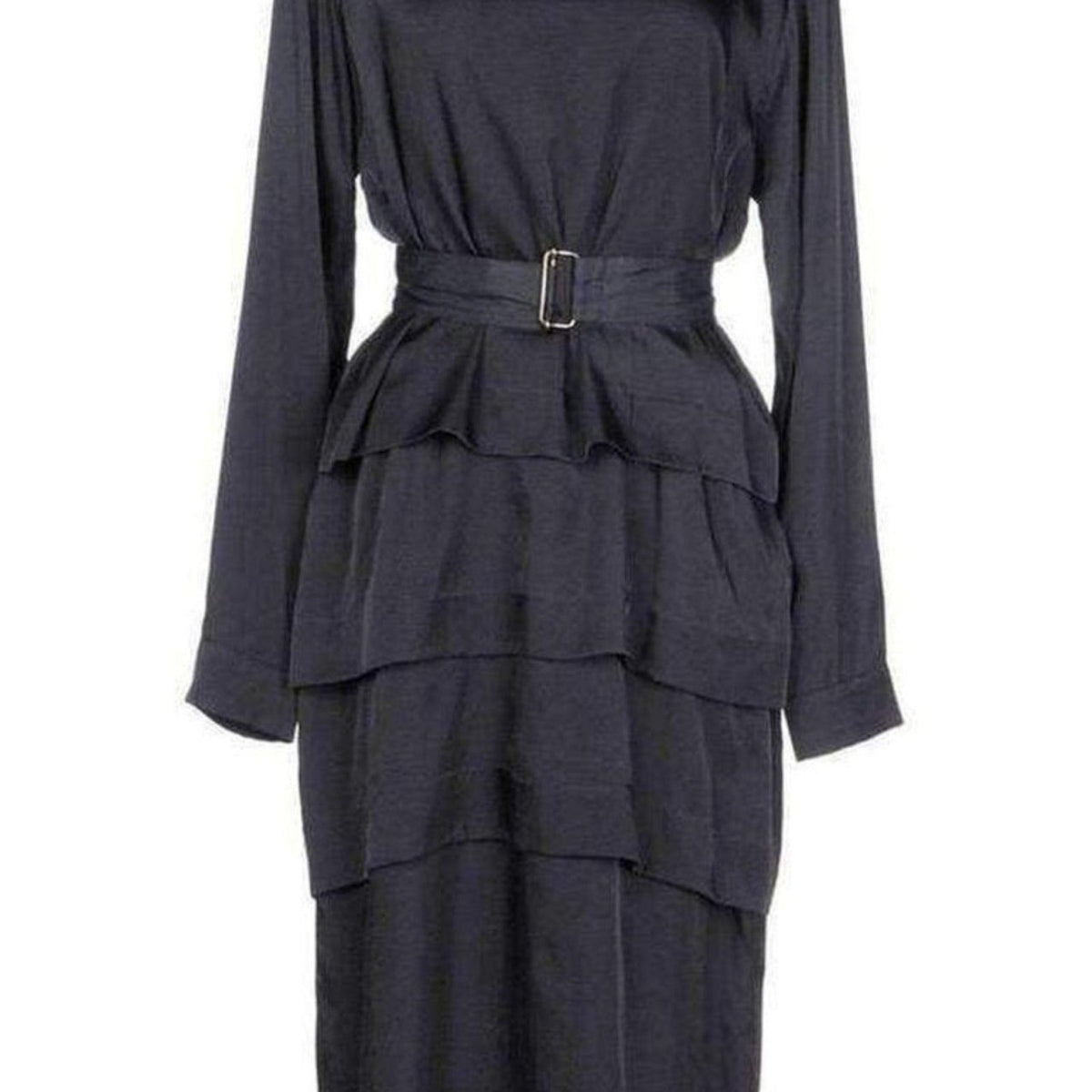 Dries Van Noten Navy Cotton Blend Layered Dress Runway Catalog Dries Van Noten Navy Cotton Blend Layered Dress Runway Catalog
