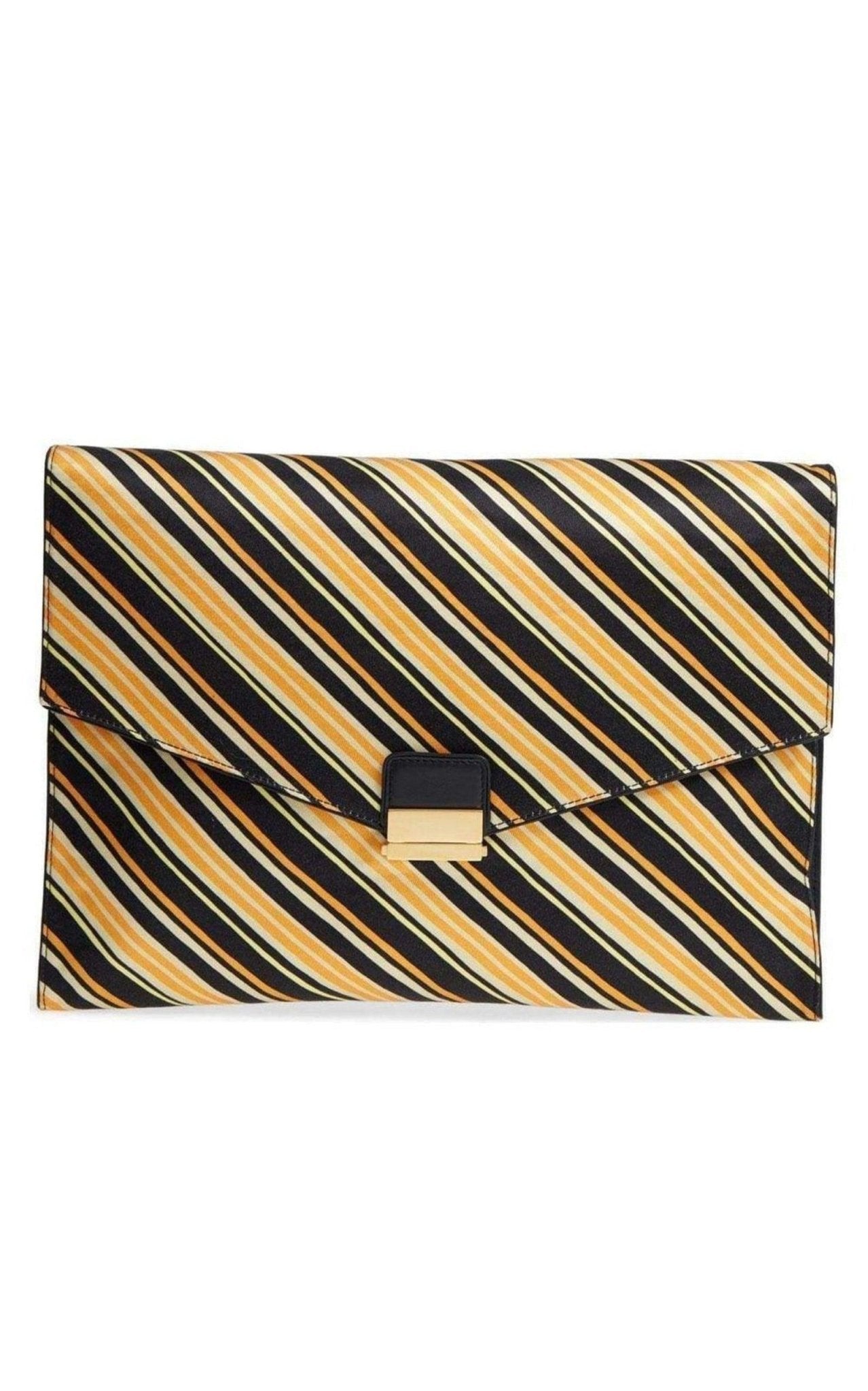 Dries Van Noten Große Umschlag-Clutch mit Streifenmuster – Runway-Katalog