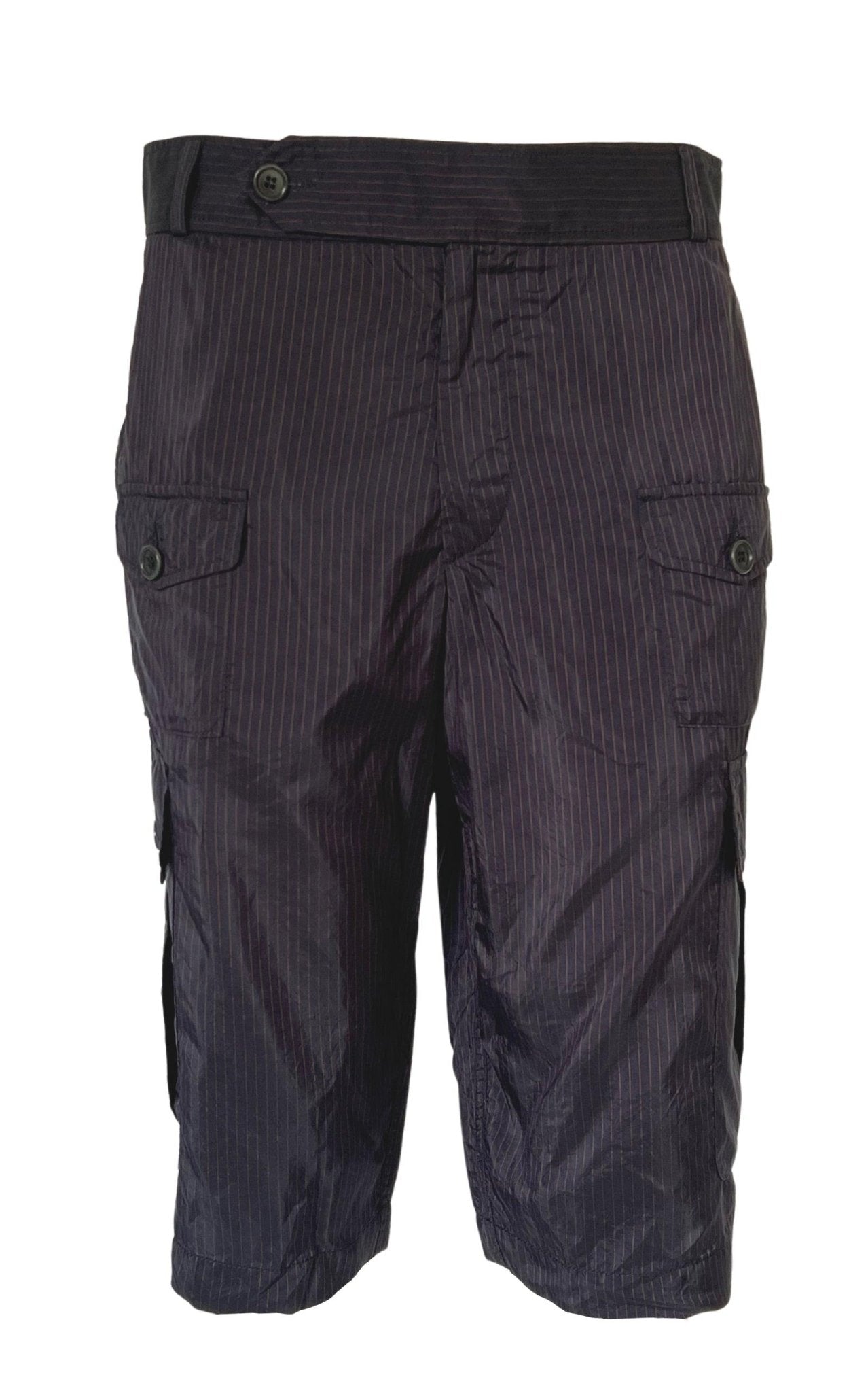 Dries Van Noten Gestreifte marineblaue Shorts – Runway-Katalog