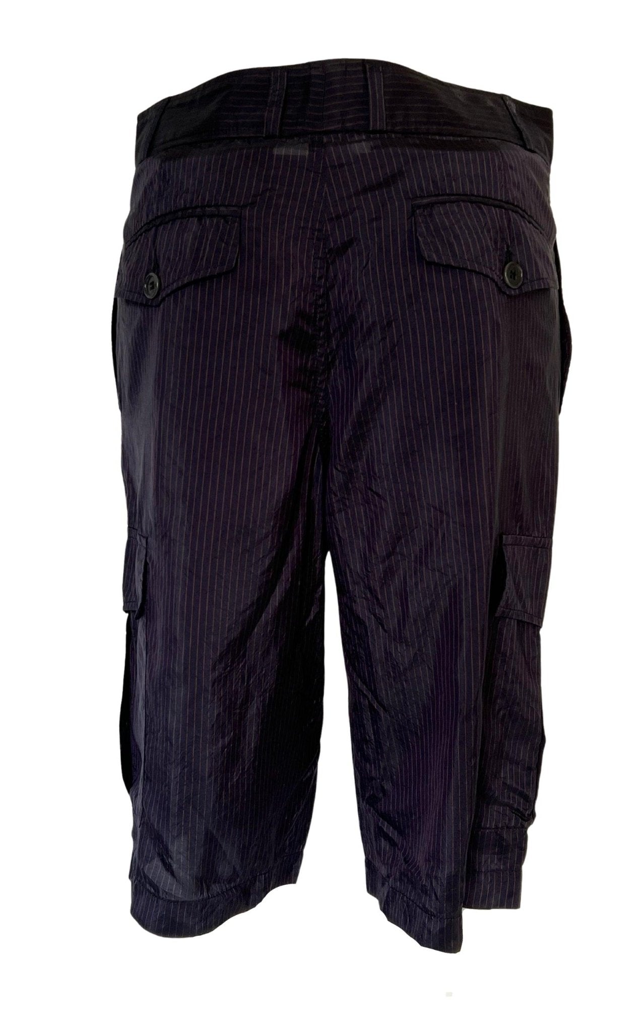 Dries Van Noten Gestreifte marineblaue Shorts – Runway-Katalog