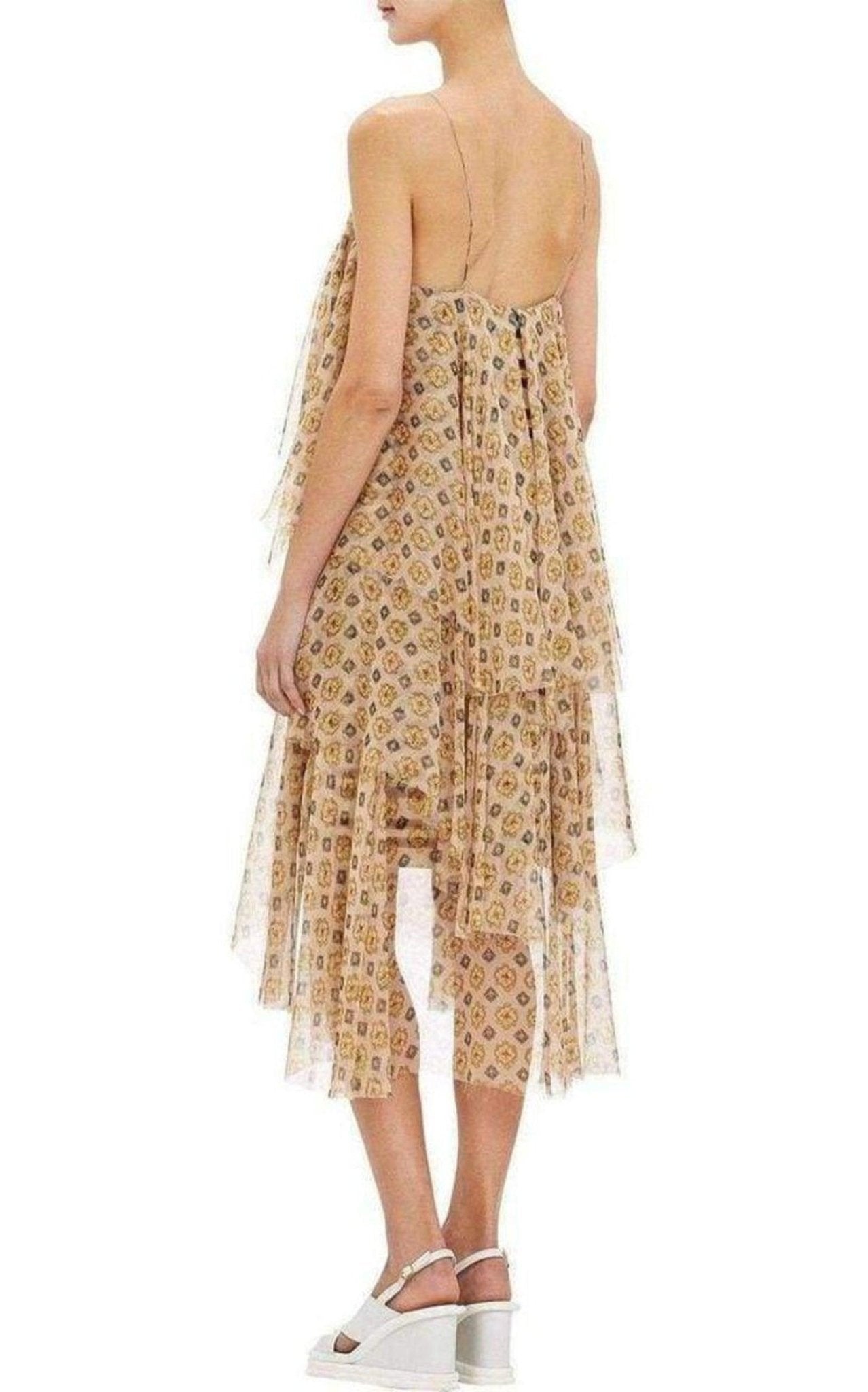 Dries Van Noten Tiered Chiffon Slip Silk Dress - Runway Catalog