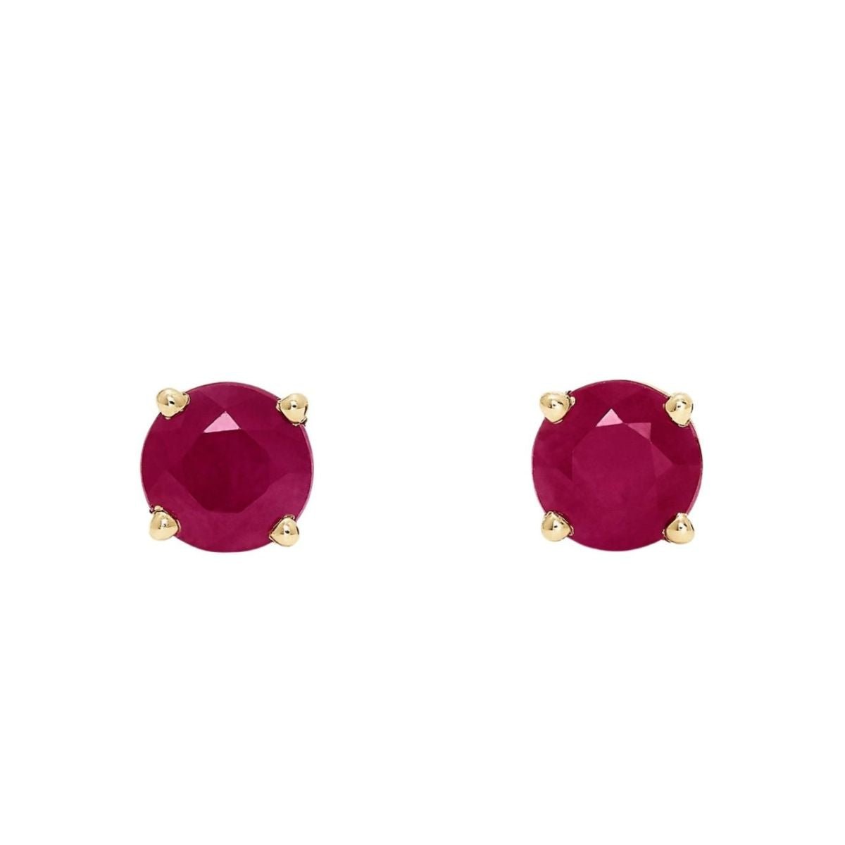 Boucles d'oreilles Effy Ruby Royale en or jaune 14 carats avec rubis rond solitaire, 1,14 carat au total - Catalogue Runway