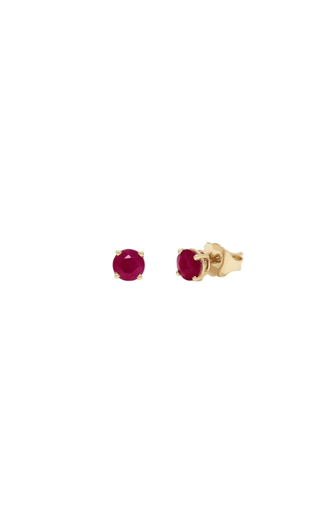 Boucles d'oreilles Effy Ruby Royale en or jaune 14 carats avec rubis rond solitaire, 1,14 carat au total - Catalogue Runway