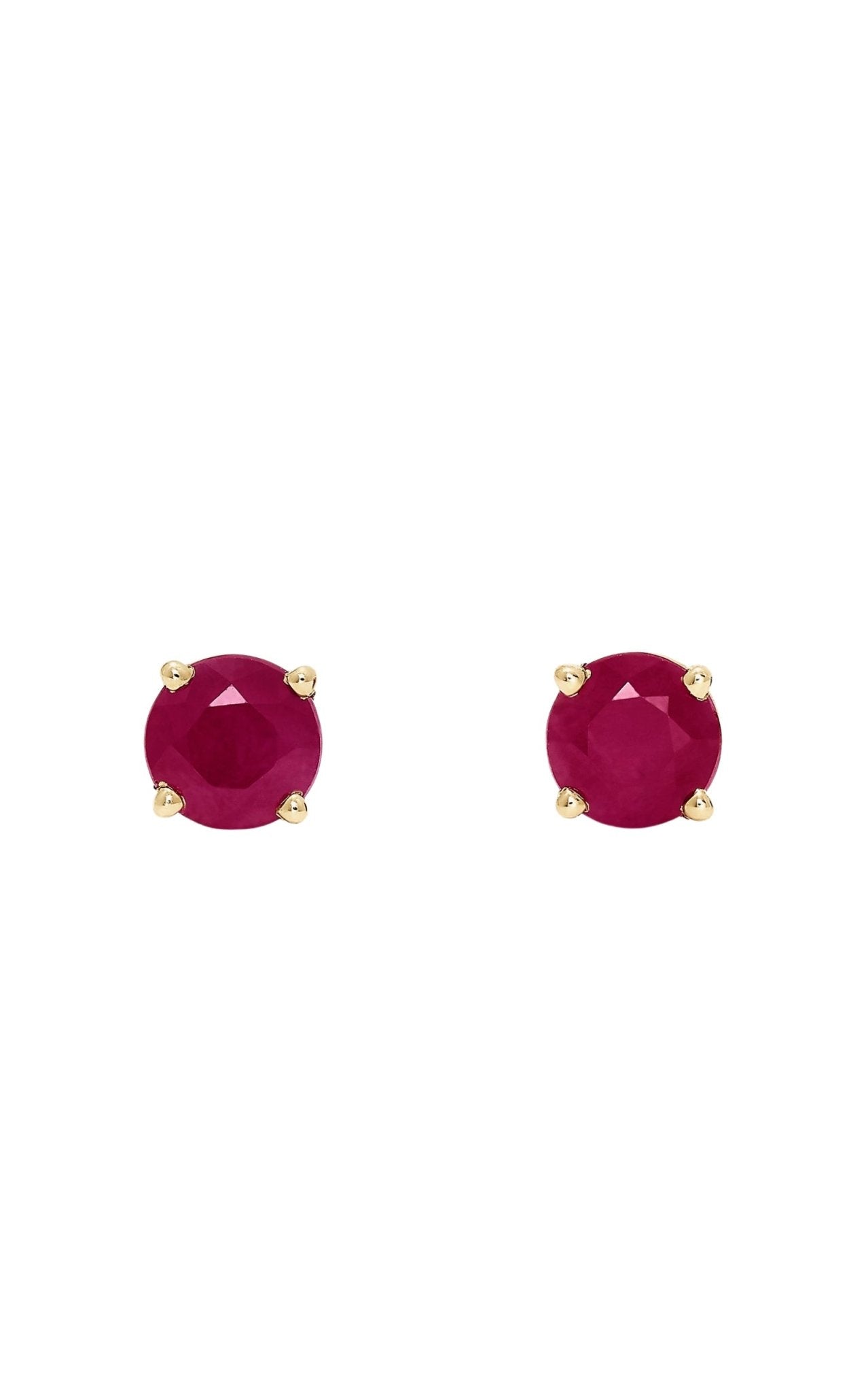 Boucles d'oreilles Effy Ruby Royale en or jaune 14 carats avec rubis rond solitaire, 1,14 carat au total - Catalogue Runway