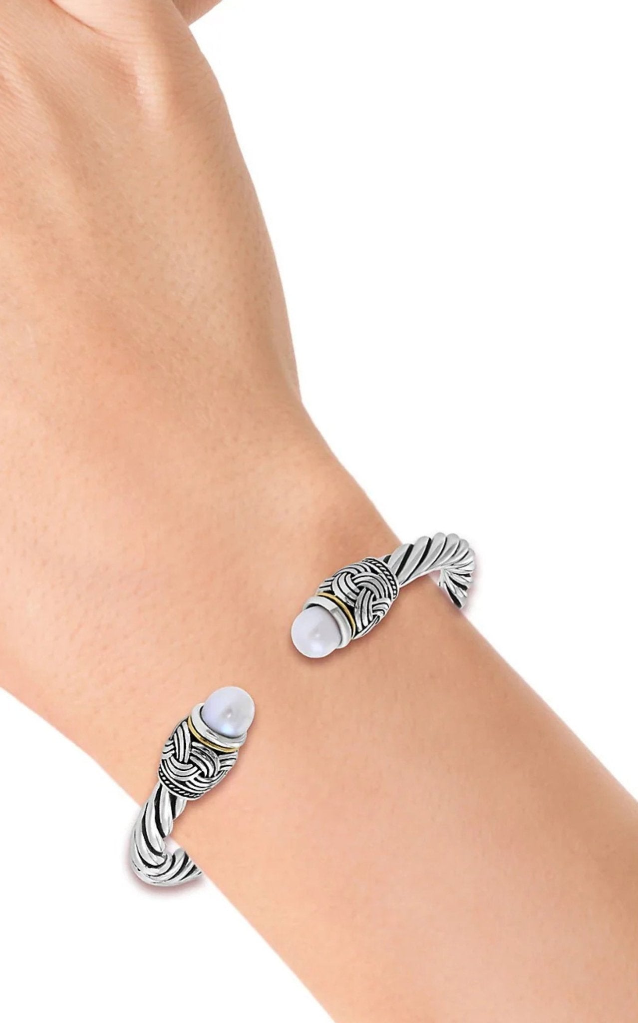 Effy Sterling Silver, 18K Yellow Gold & 8MM Freshwater Pearl Bangle Bracelet - Runway Catalog