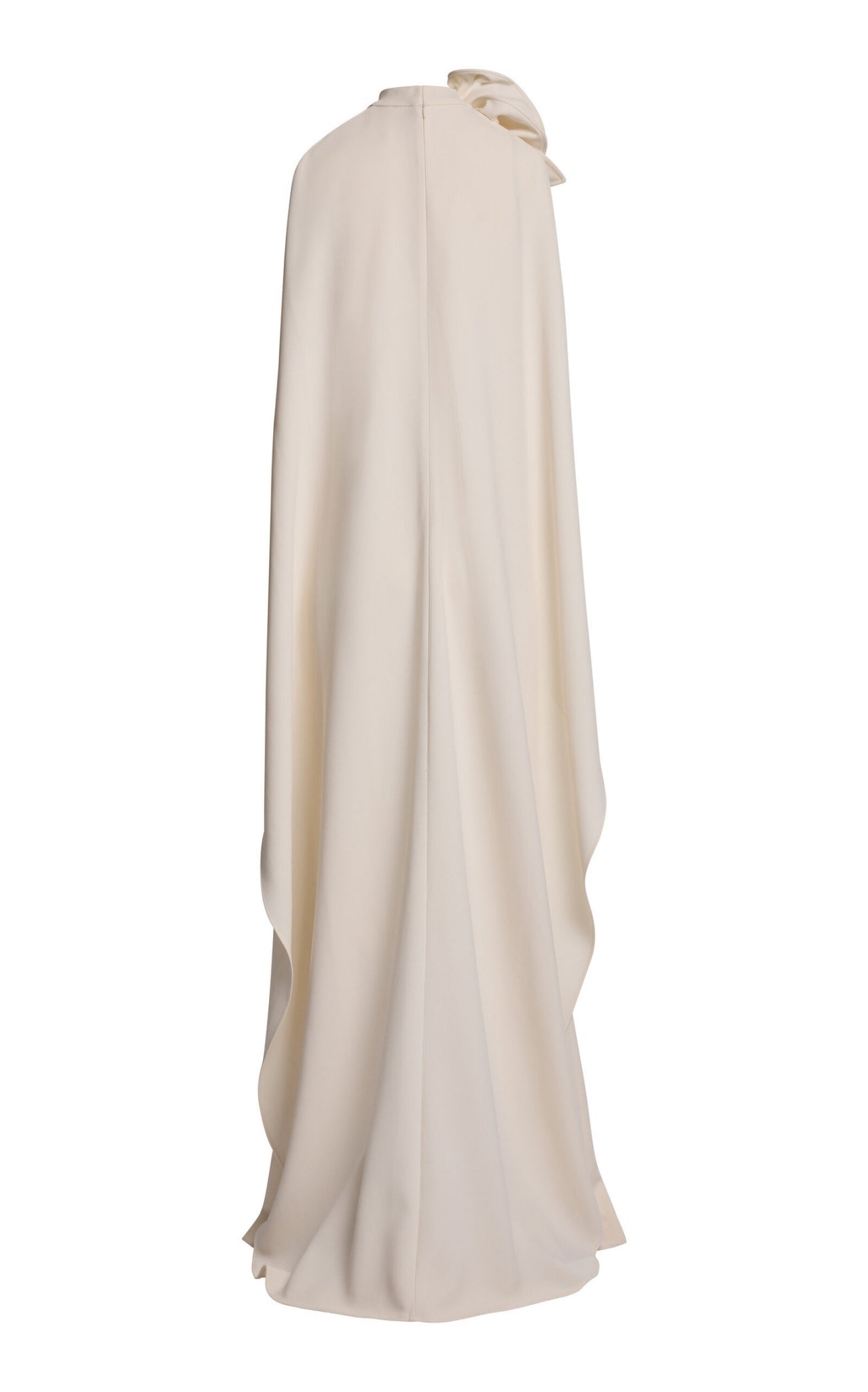 Elie Saab powder white cape detailed cady evening jumpsuit