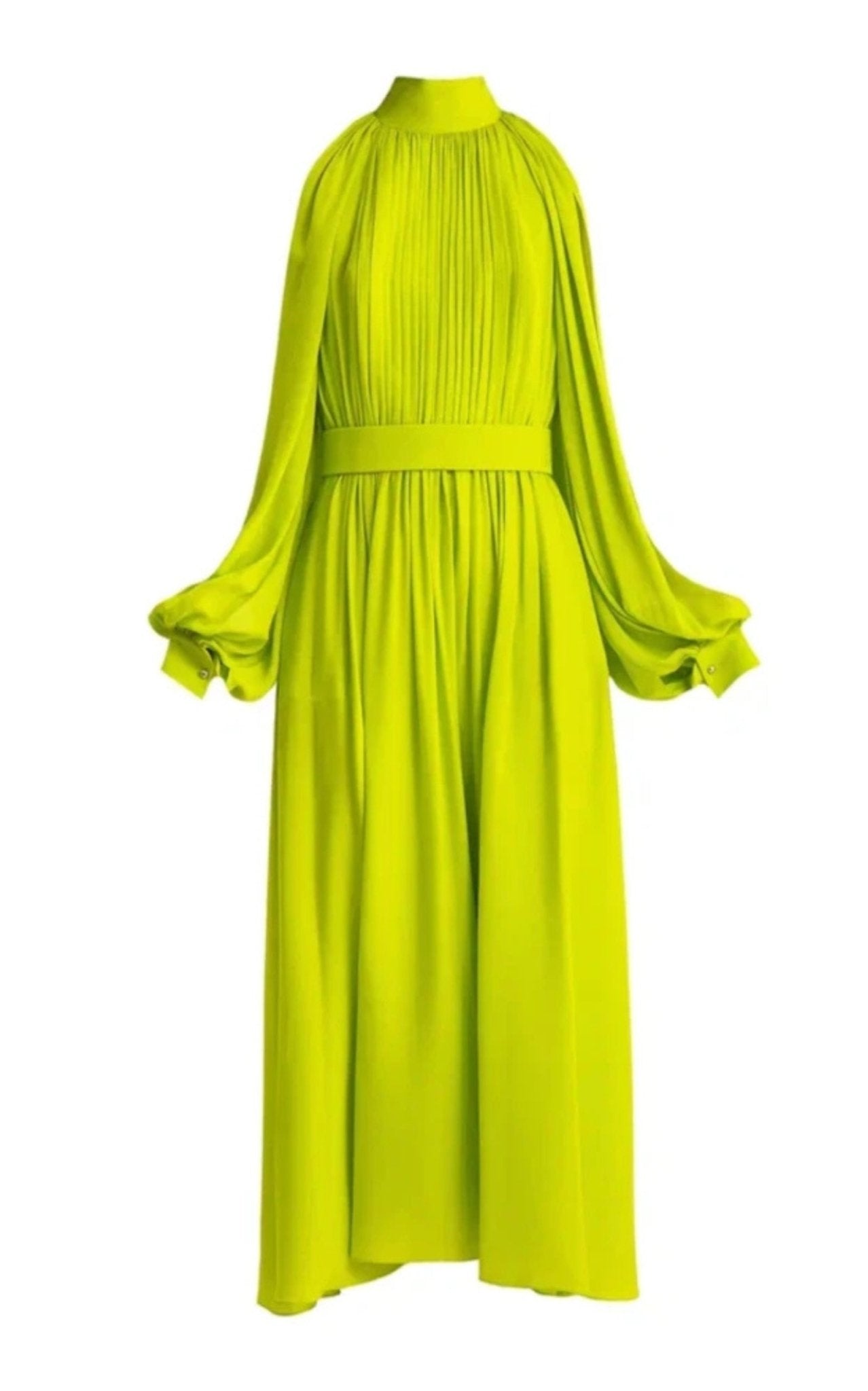 Elie Saab Lime Green Silk Dress - Runway Catalog