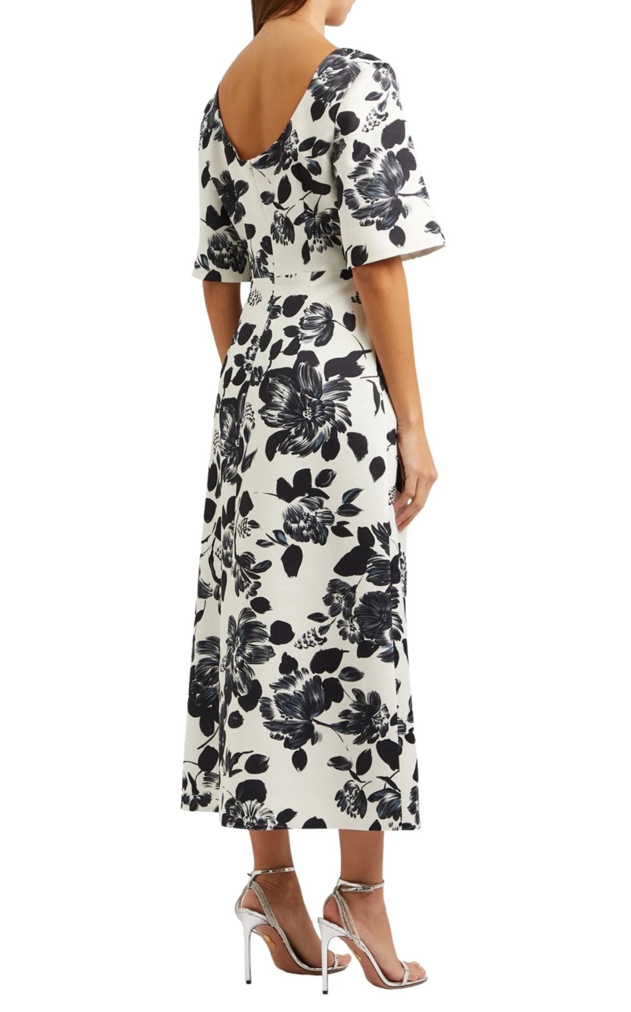 EMILIA WICKSTEAD Kora Floral - Robe midi en sergé imprimé - Catalogue Runway
