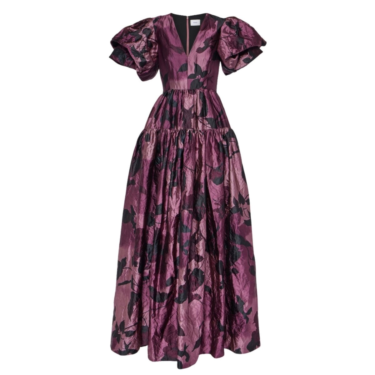 Erdem Purple Floral Satin Gown - Runway Catalog