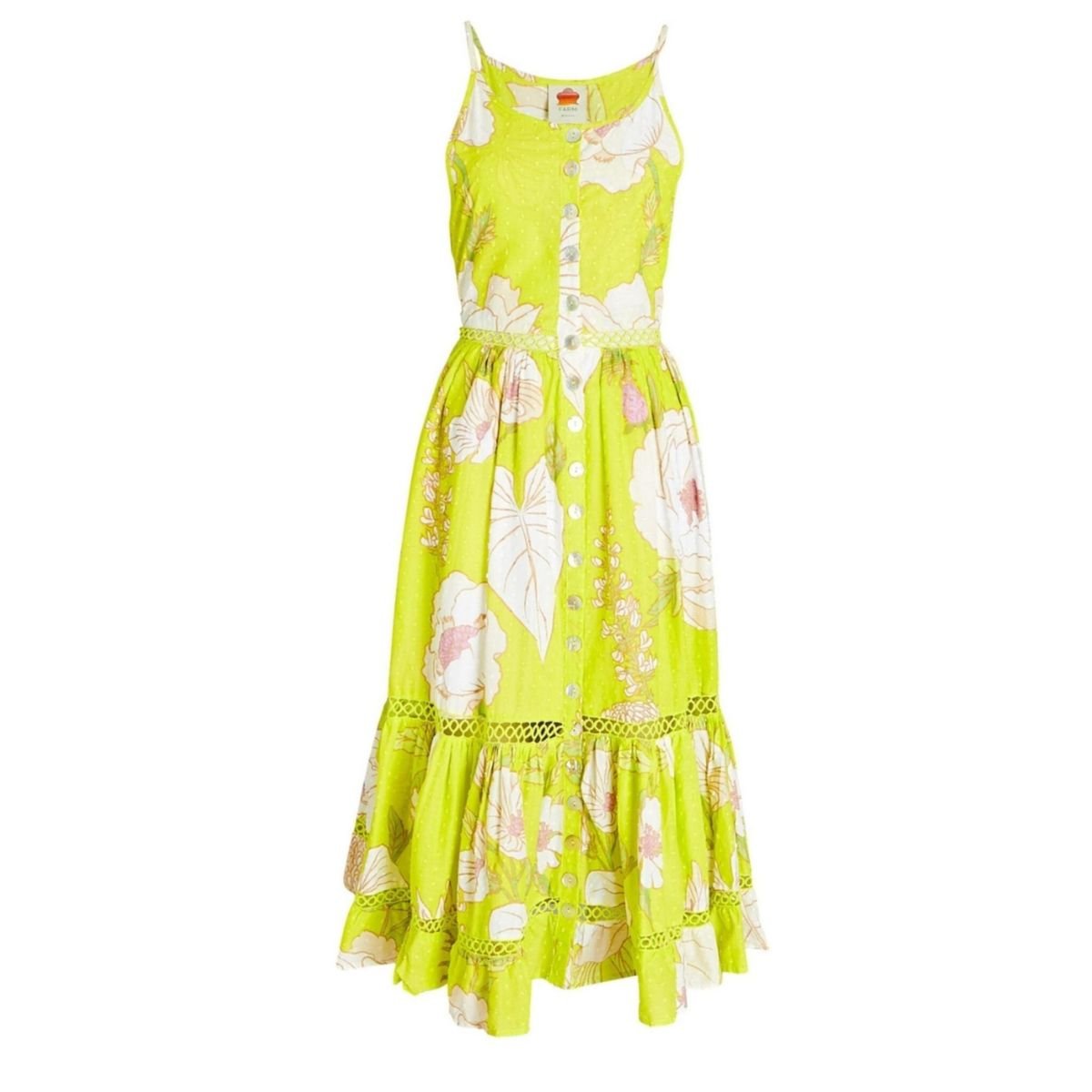Farm Rio Neon Garden Cotton Midi Dress - Runway Catalog