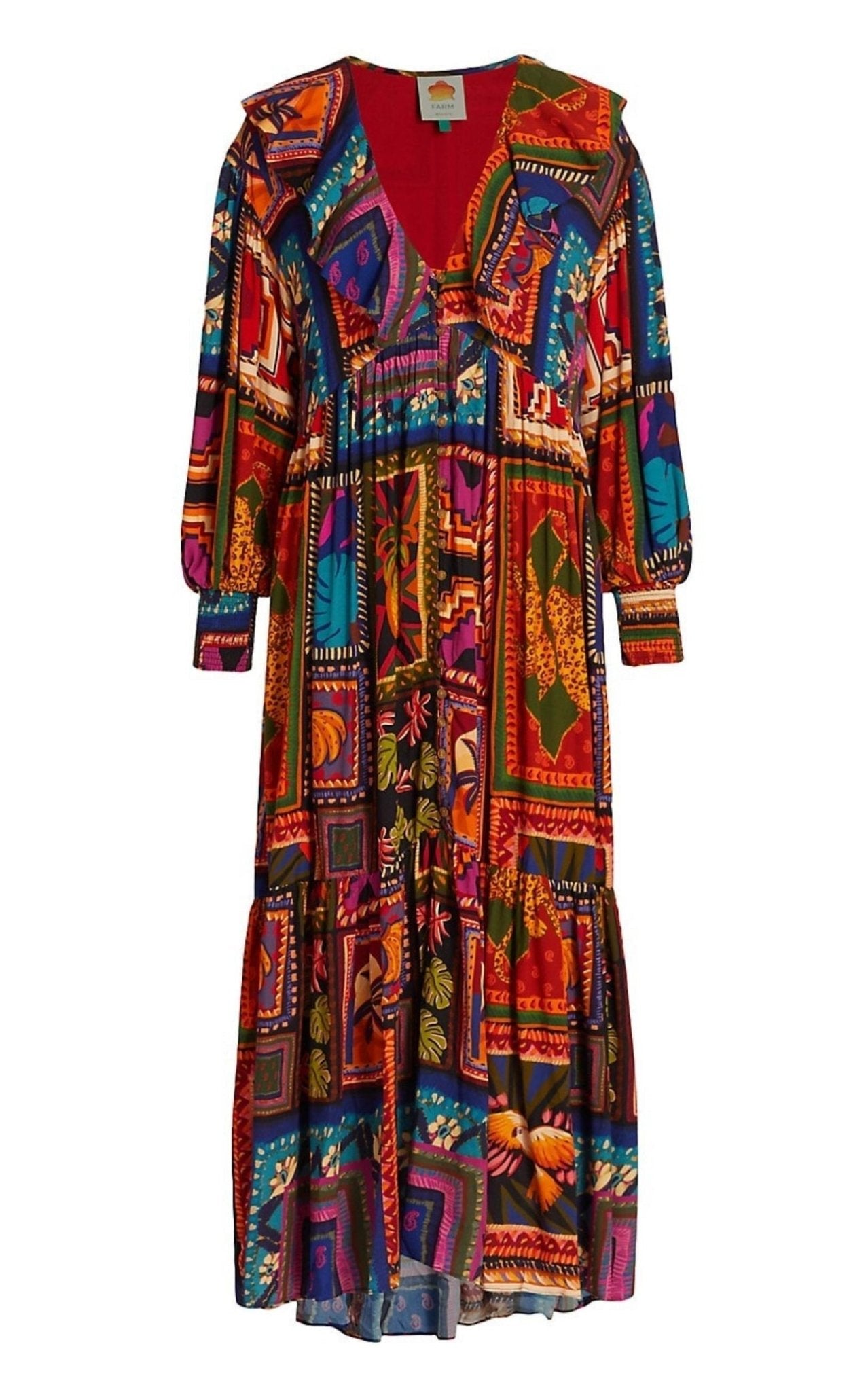 Farm Rio Patchwork Tapestry Ankle Maxi Dress - Runway Catalog