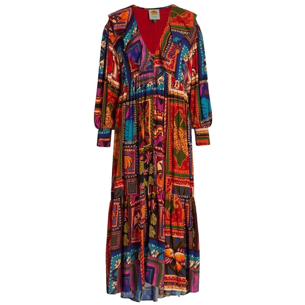 Farm Rio Patchwork Tapestry Ankle Maxi Dress - Runway Catalog