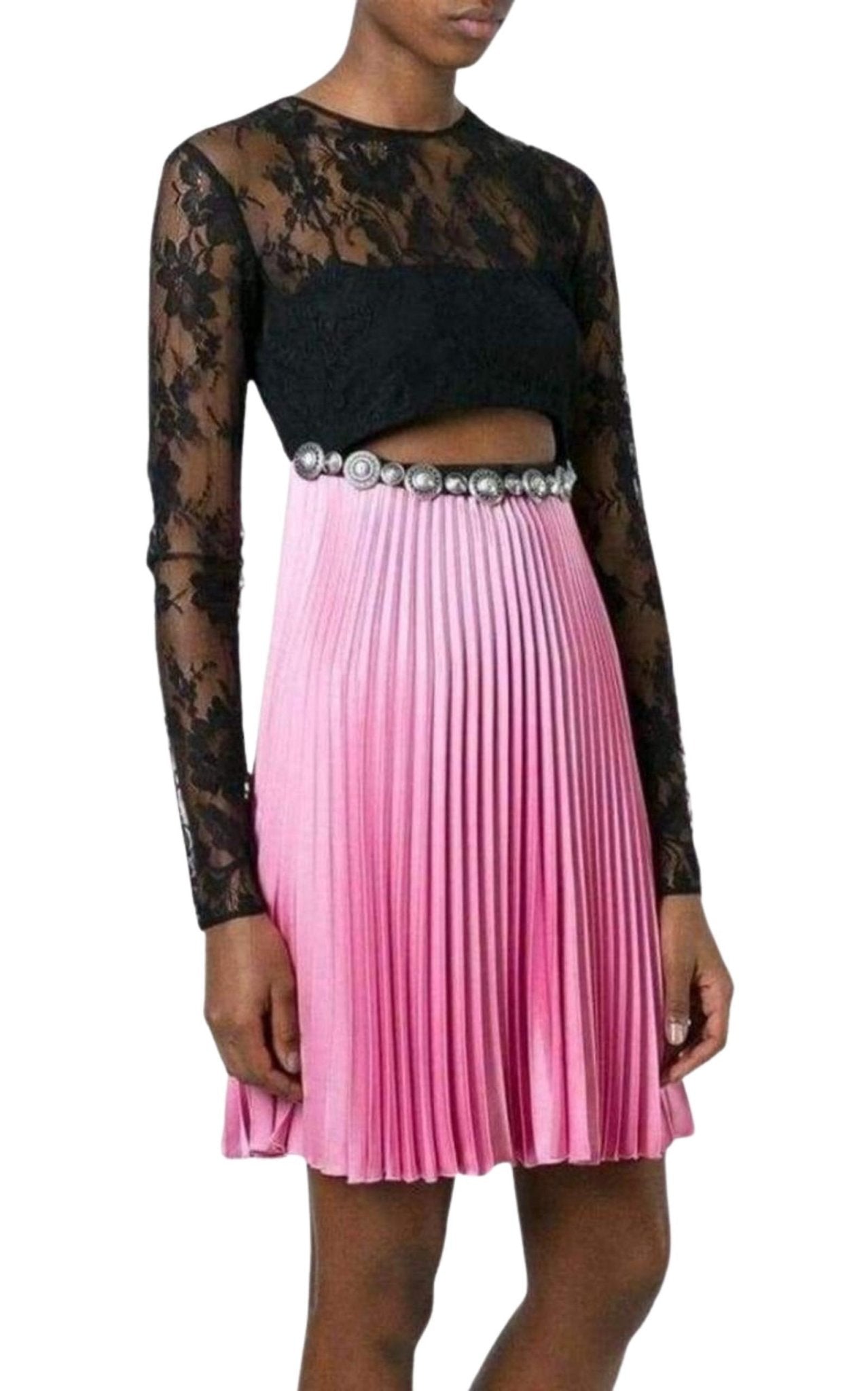 Fausto Puglisi Floral Lace Pleated Dress - Runway Catalog