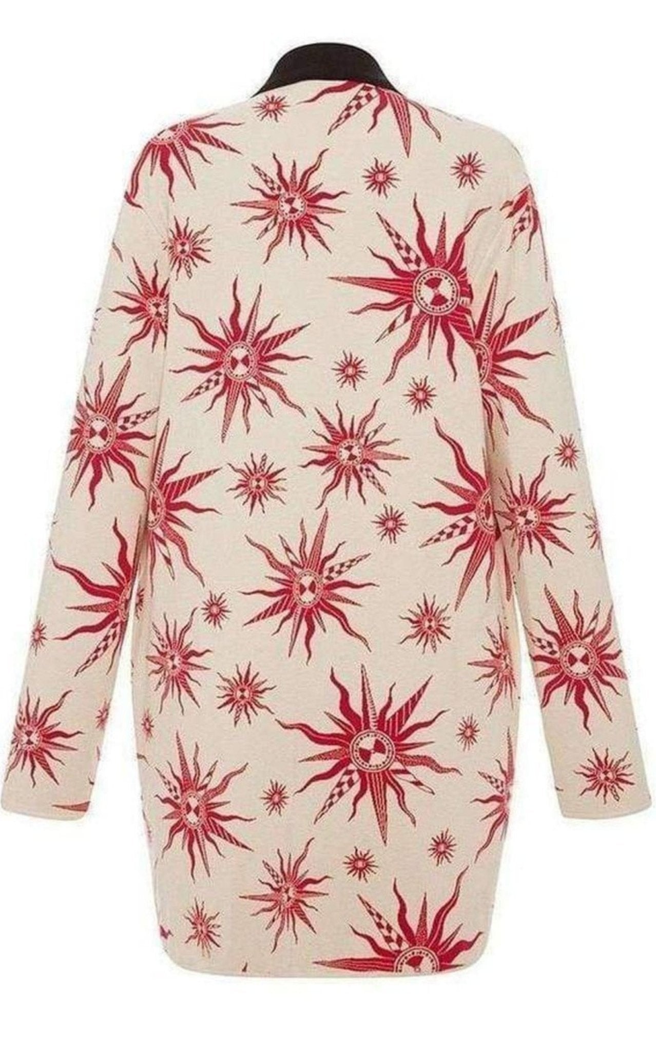 Fausto Puglisi Knit Star Ivory Red Caban Coat - Runway Catalog
