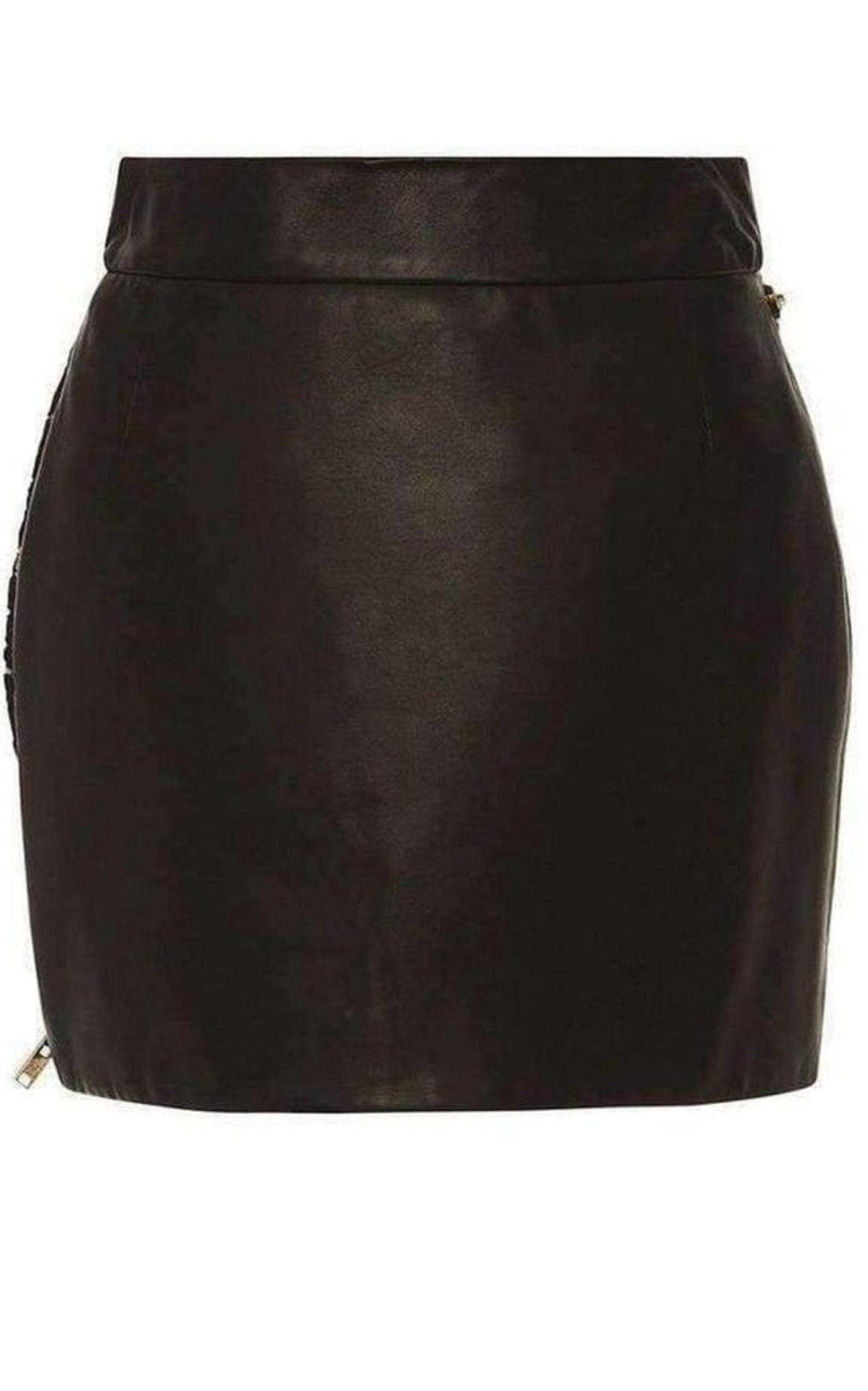 Fausto Puglisi Leather and Lace Mini Skirt - Runway Catalog