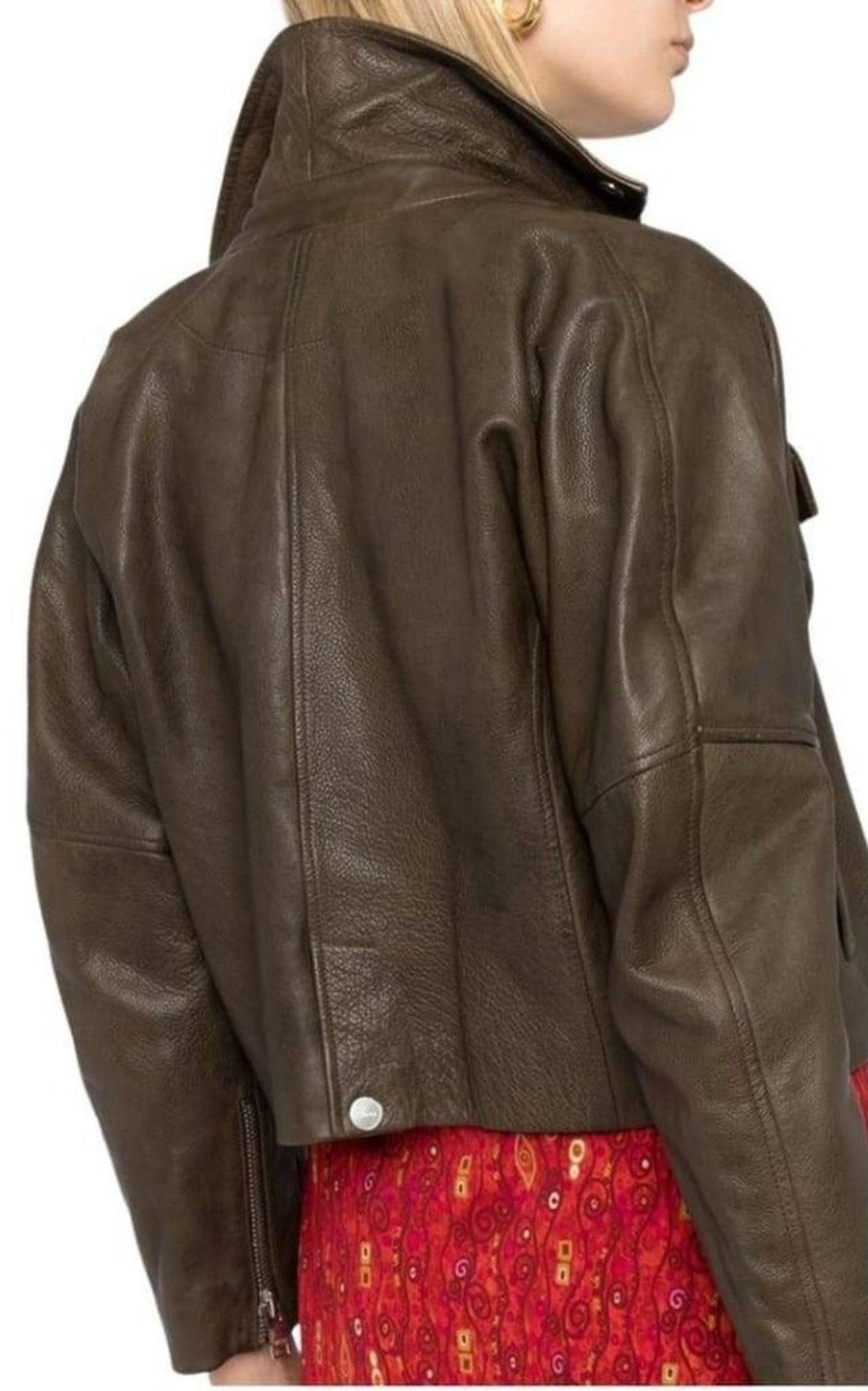 Ganni Leder-Bikerjacke in verkürzter Länge – Laufsteg-Katalog