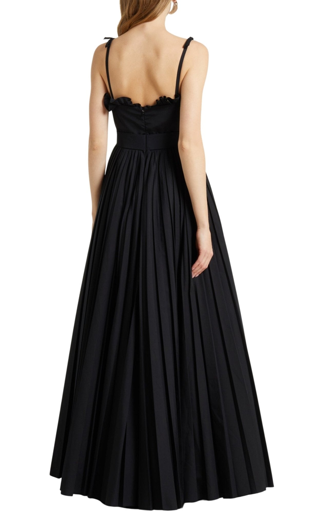 Giambattista Valli Ruched Ruffled Black Cotton Gown - Runway Catalog