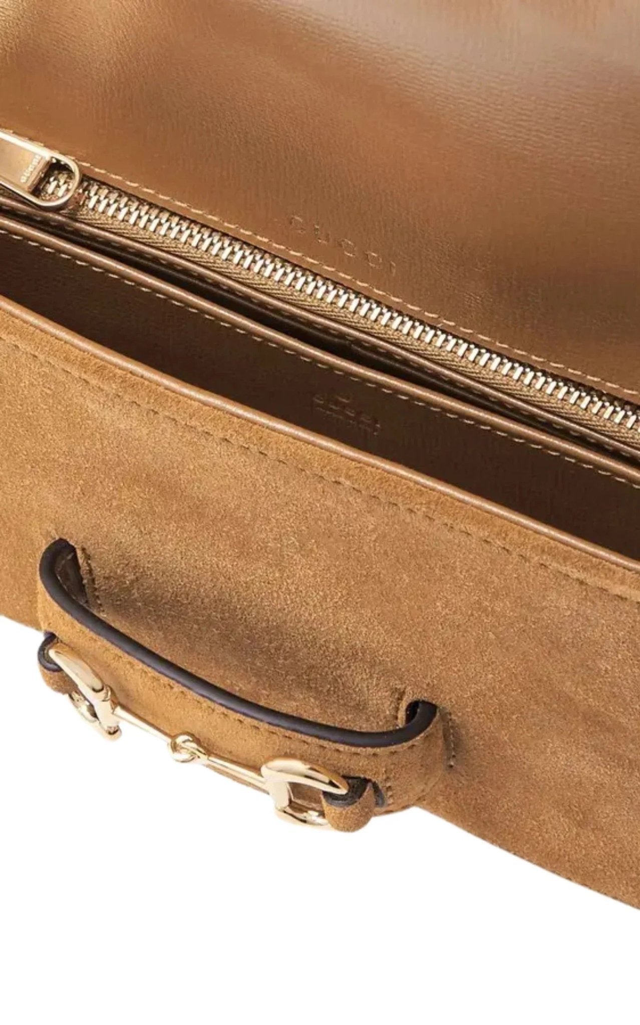 Gucci 1955 Horsebit Suede Tote Bag with Shearling - Trim - Runway Catalog