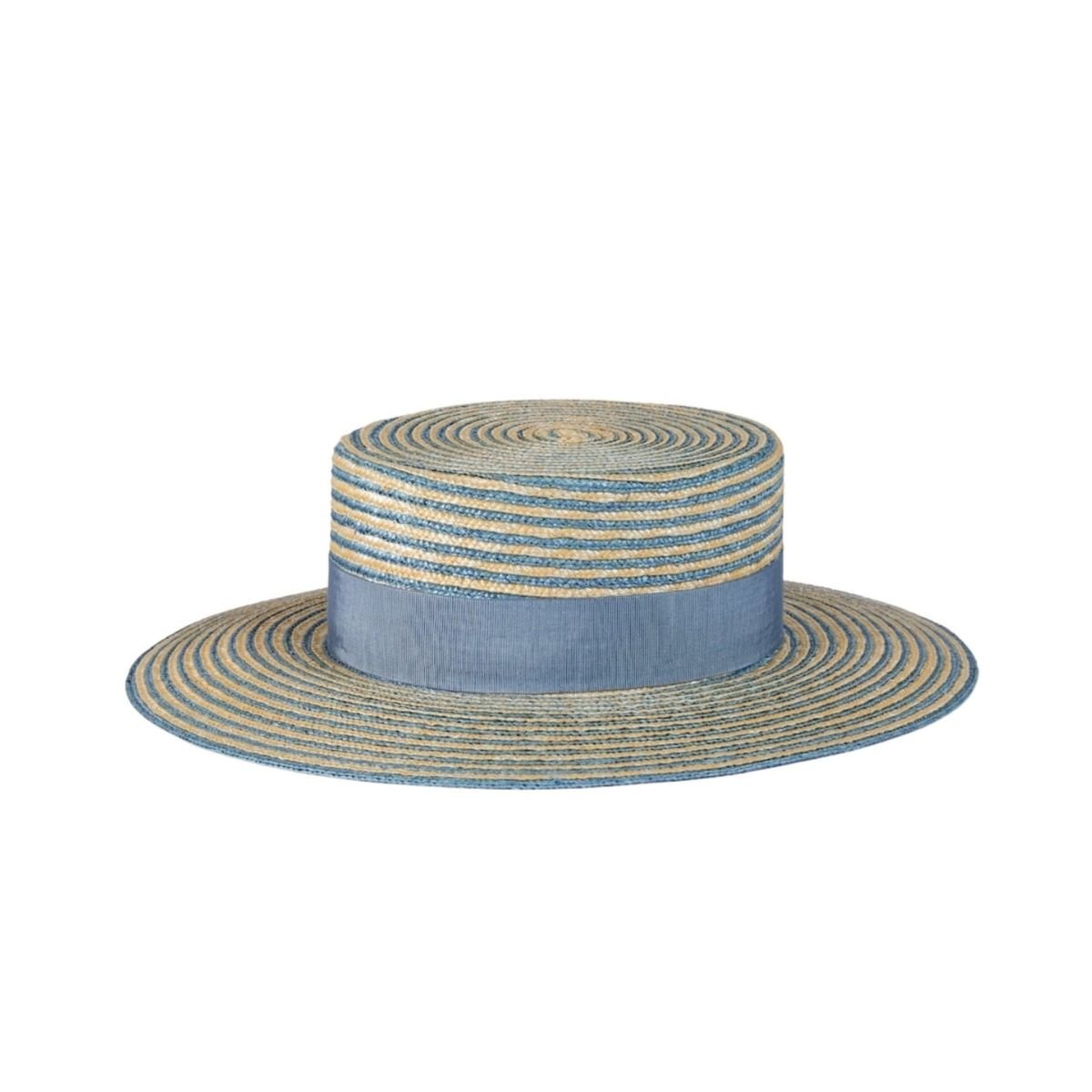 Gucci Alvy Striped Blue Straw Hat - Runway Catalog