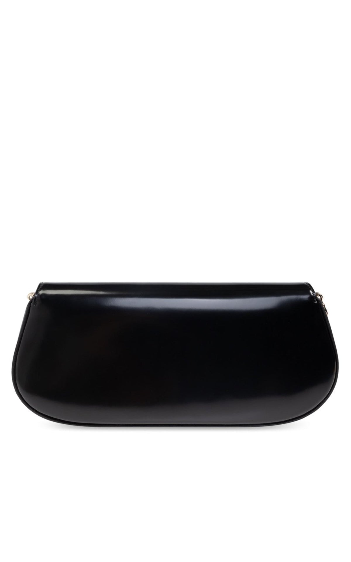 Gucci Bamboo Night small black shiny leather shoulder bag with bamboo closure and chain strap
