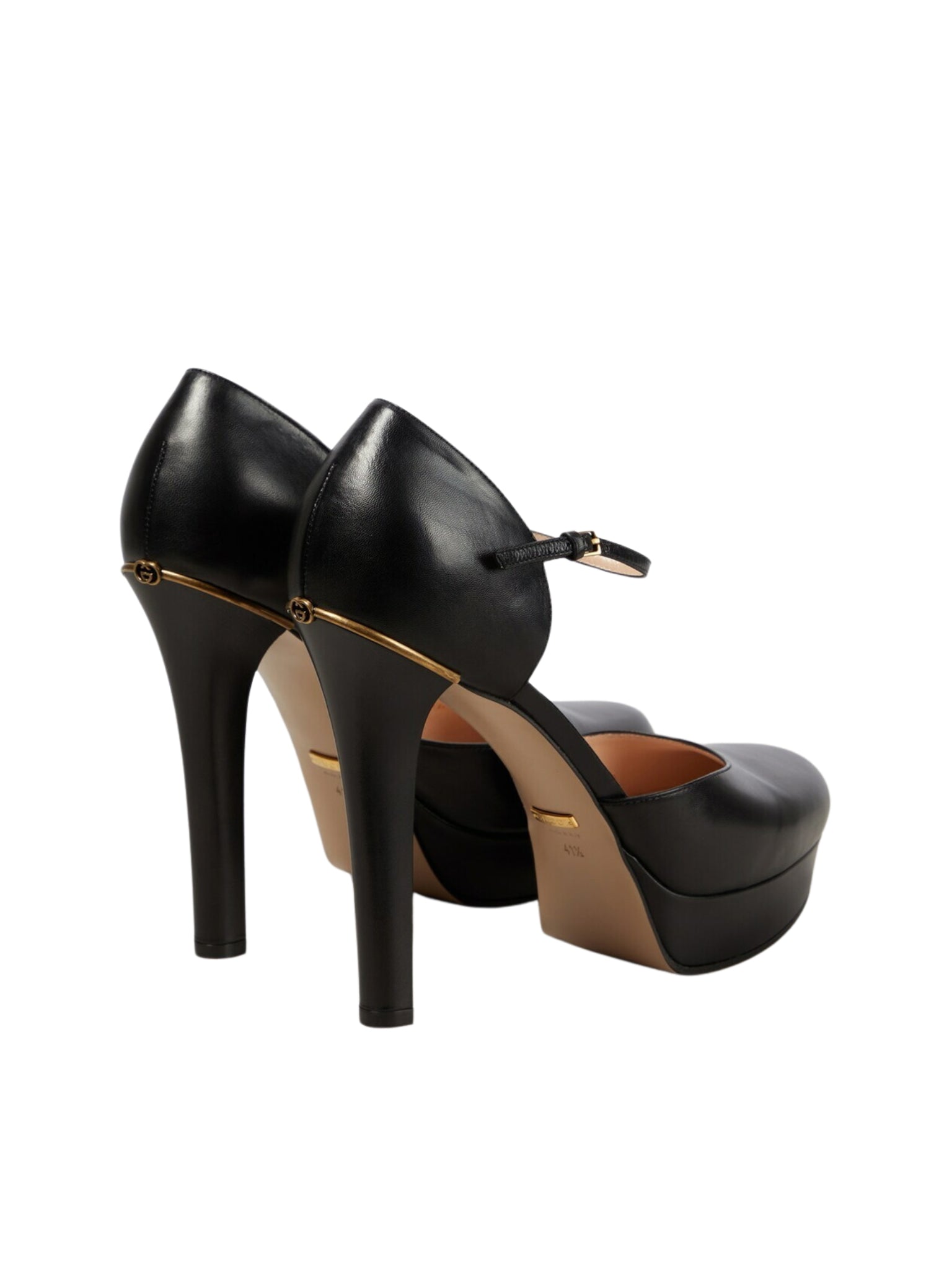 Gucci Black Leather Buckle Pumps - Runway Catalog