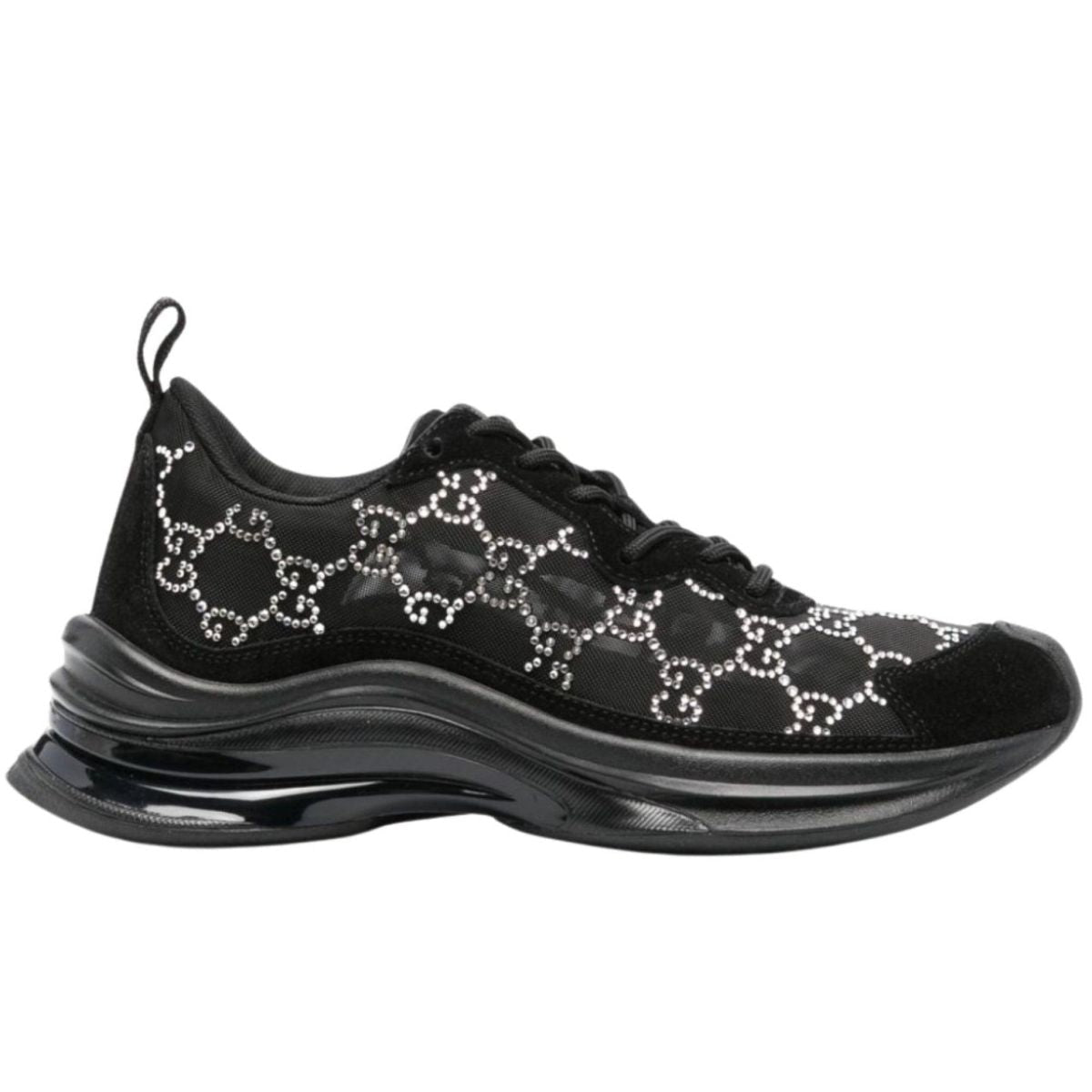Gucci Black Mesh Runners with Crystals - Runway Catalog