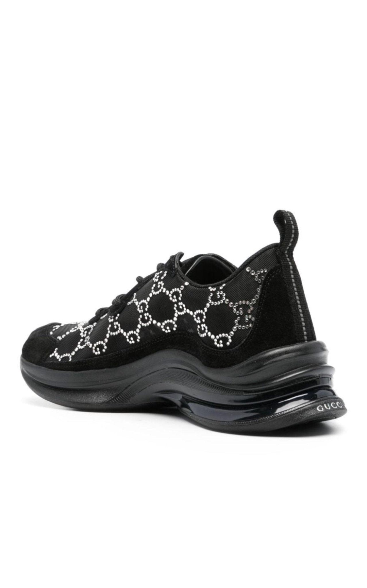 Gucci Black Mesh Runners with Crystals - Runway Catalog