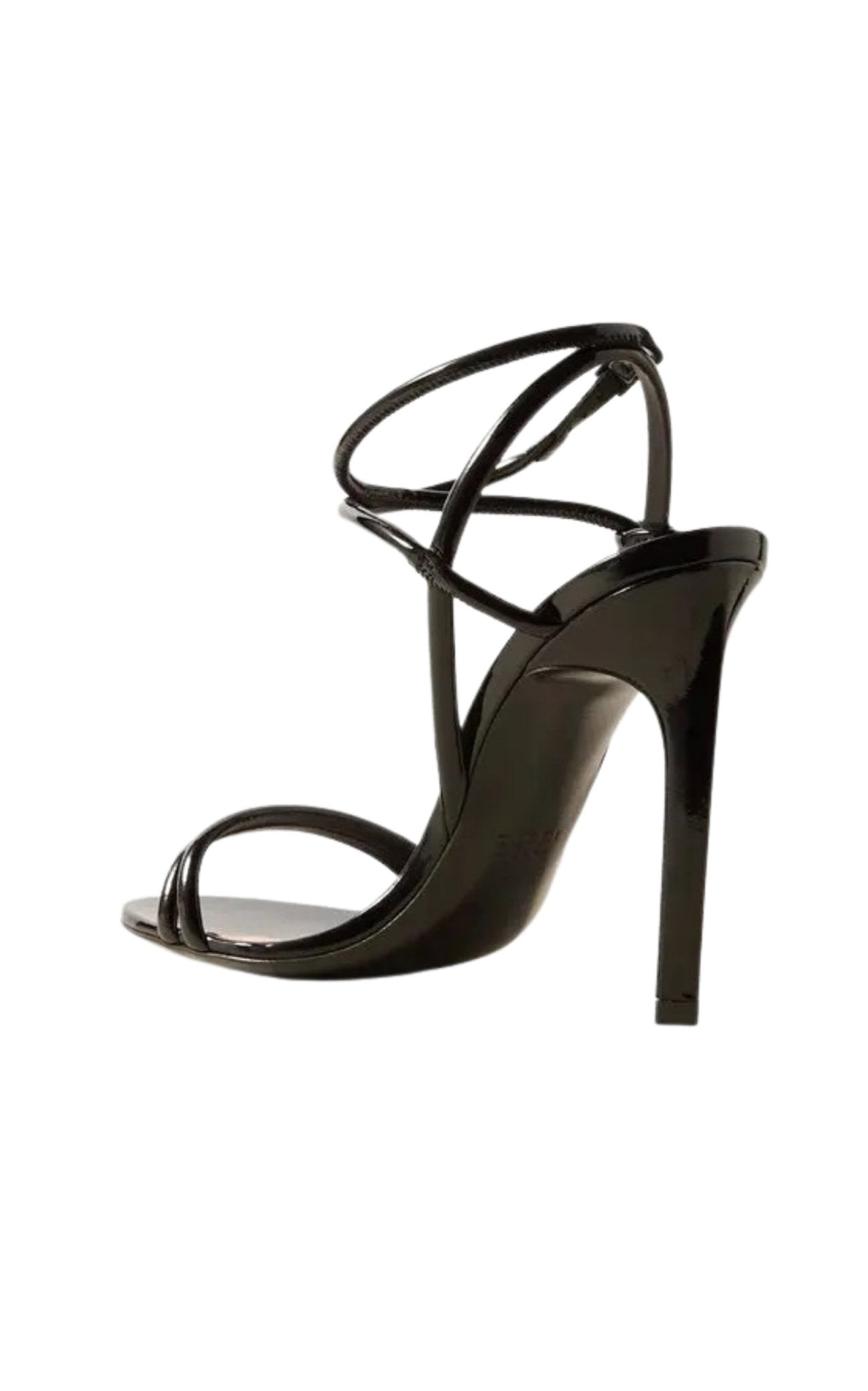 Gucci Black Strappy Patent Leather Sandals with Knot Detail back