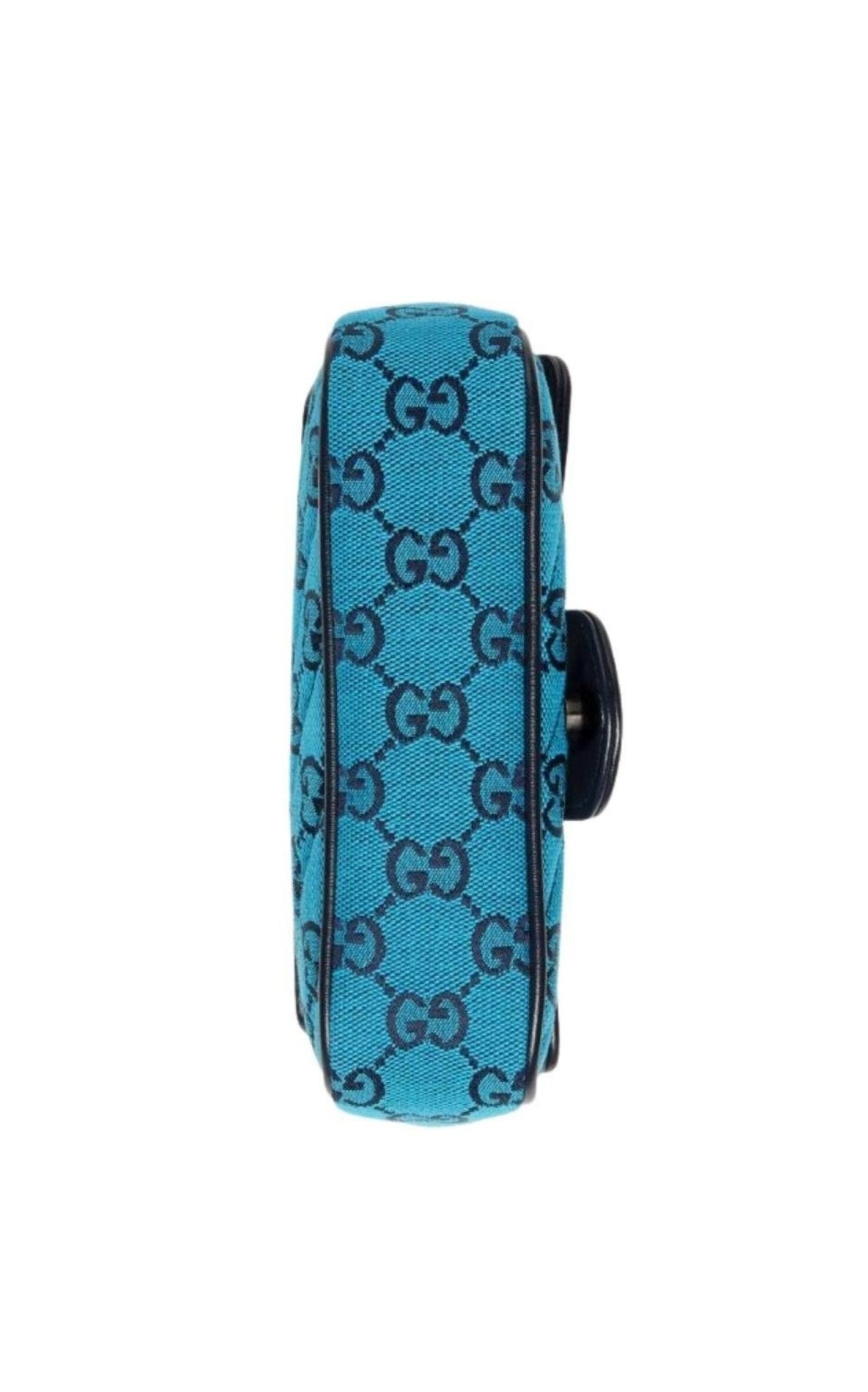 Gucci Blue GG Marmont Blue Super Mini Bag - Runway Catalog