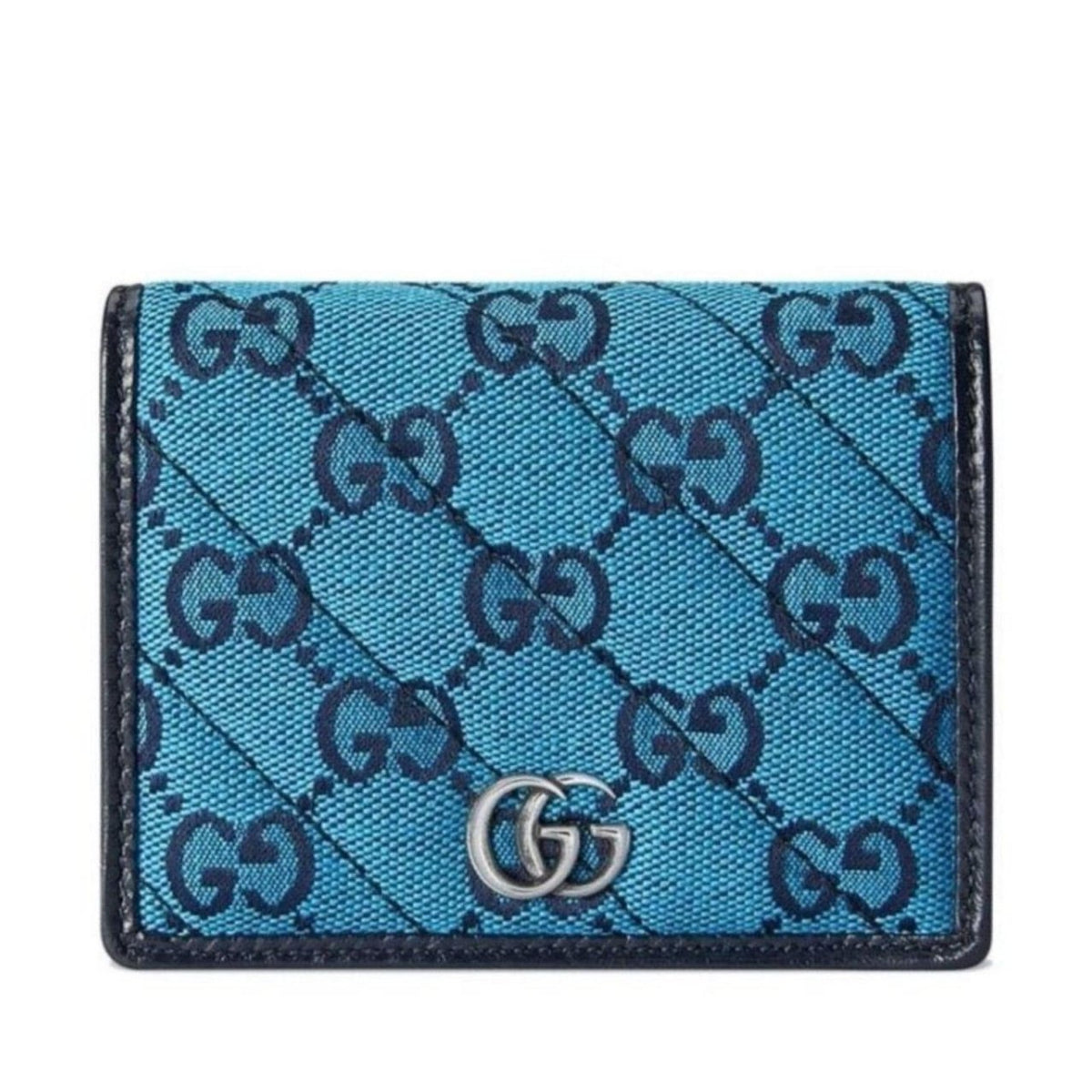 Gucci Blue Gg Marmont Multicolor Wallet - Runway Catalog Gucci Wallet - Metallic Blue main image 0