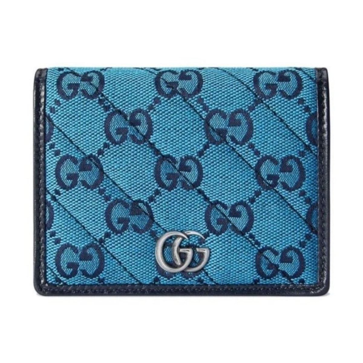 Gucci Blue Gg Marmont Multicolor Wallet - Runway Catalog