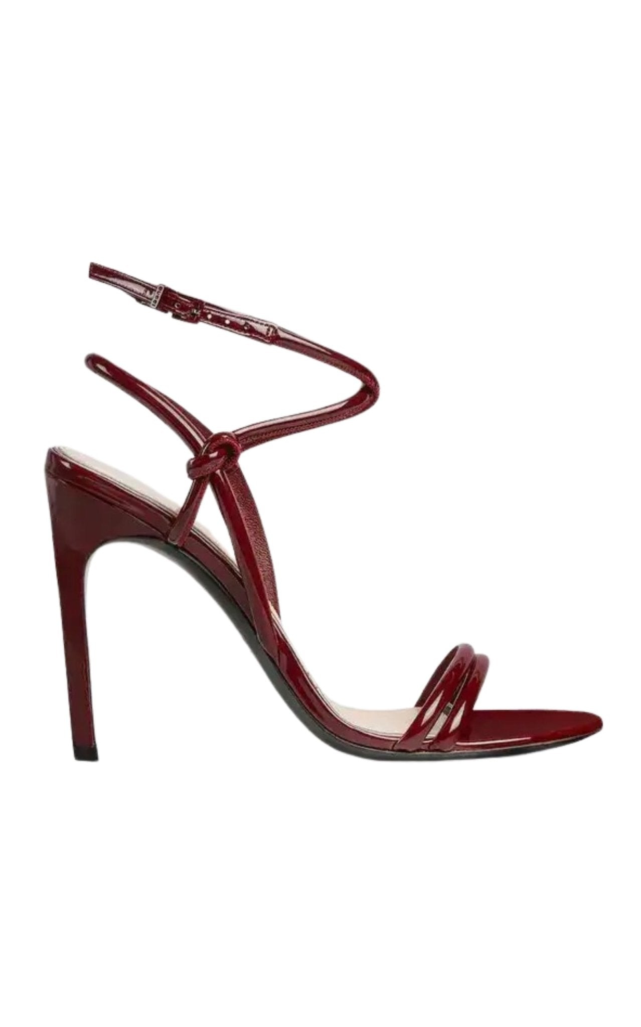 Gucci Sandalen aus schwarzem Lackleder mit Riemchen und Knoten-Detail