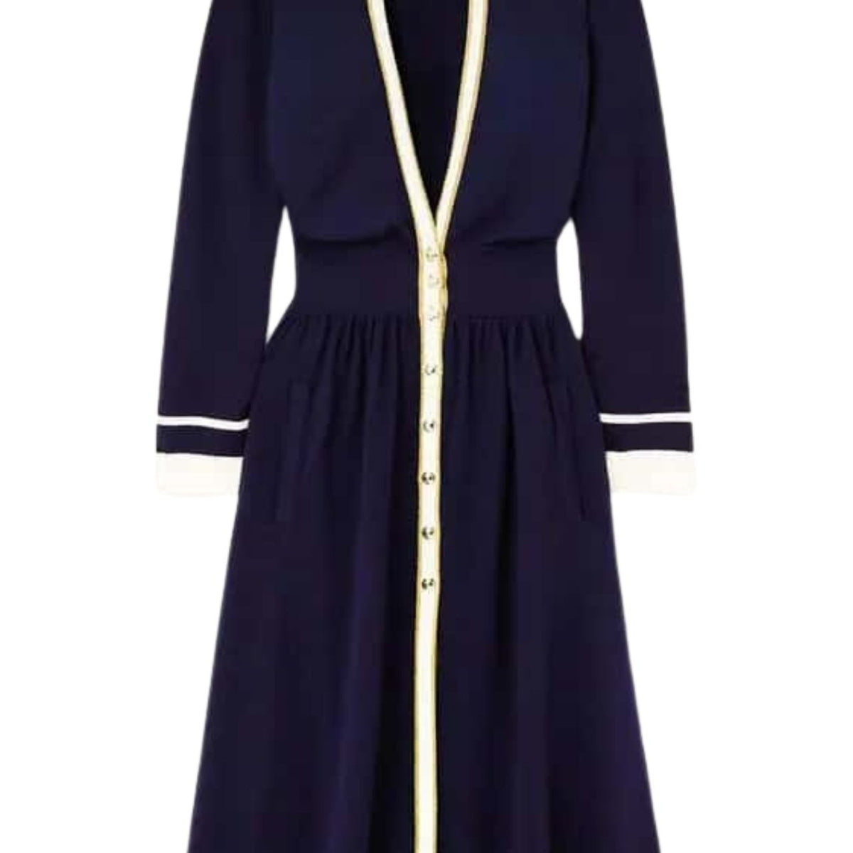 striped button up midi dress Gucci Button-Embellished Striped Wool Midi Dress – Runway Catalog