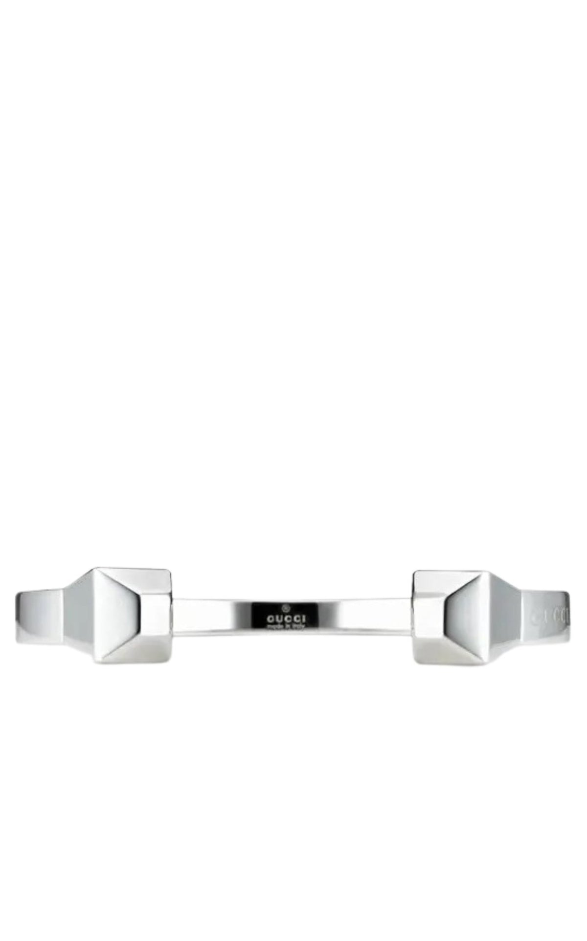 Gucci Chiodo 925 sterling silver cuff bracelet with Gucci logo engraving