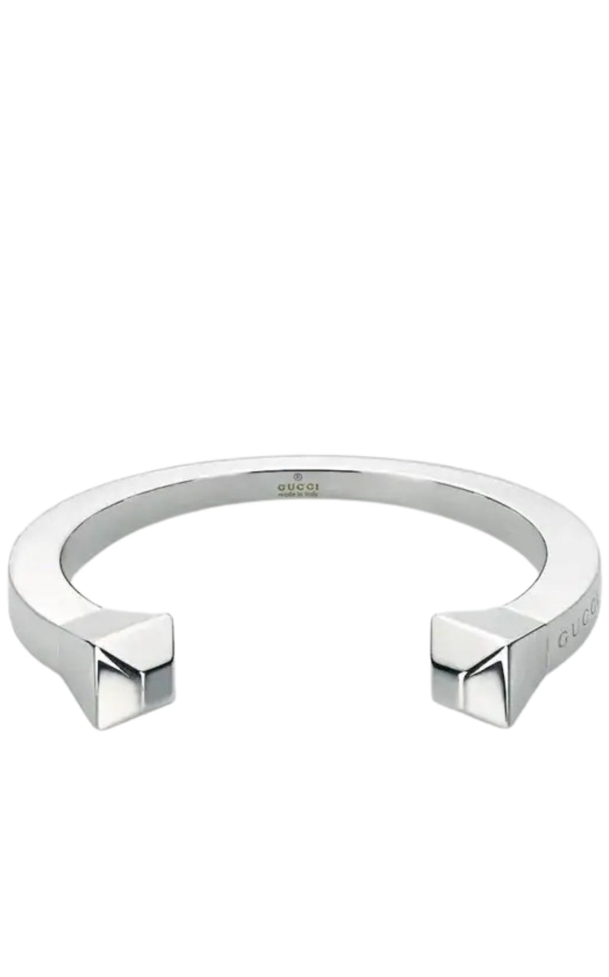 Gucci Chiodo 925 sterling silver cuff bracelet with Gucci logo engraving