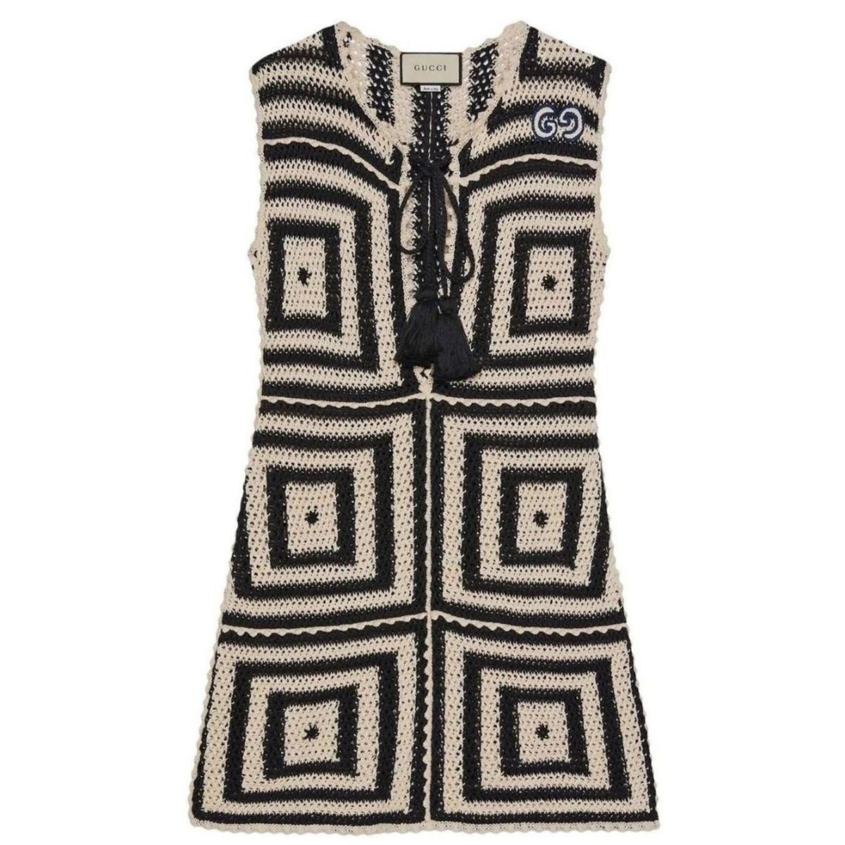 Gucci Crochet - knit Cotton Short Dress - Runway Catalog