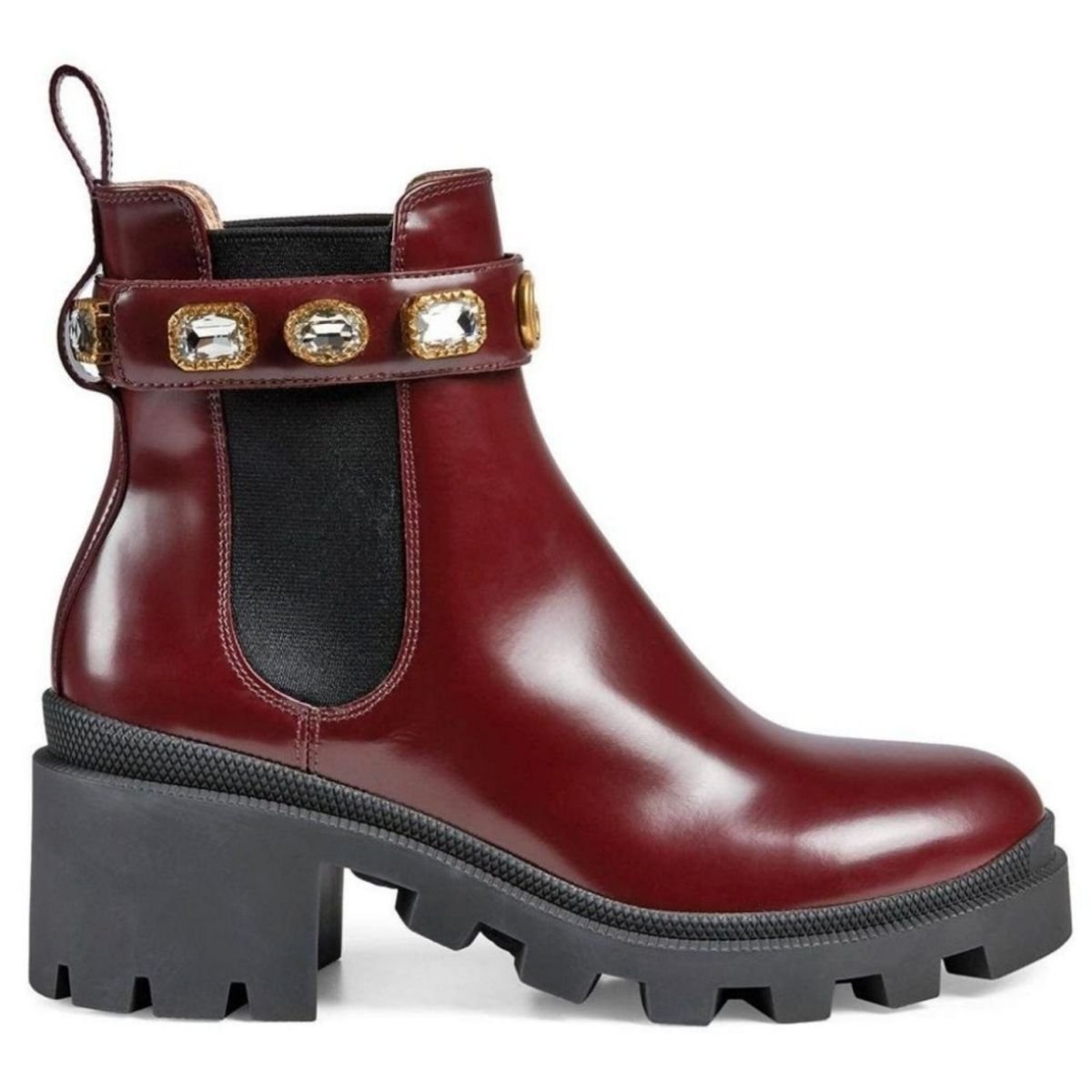 Gucci Crystal - embellished Ankle Leather Boots - Runway Catalog