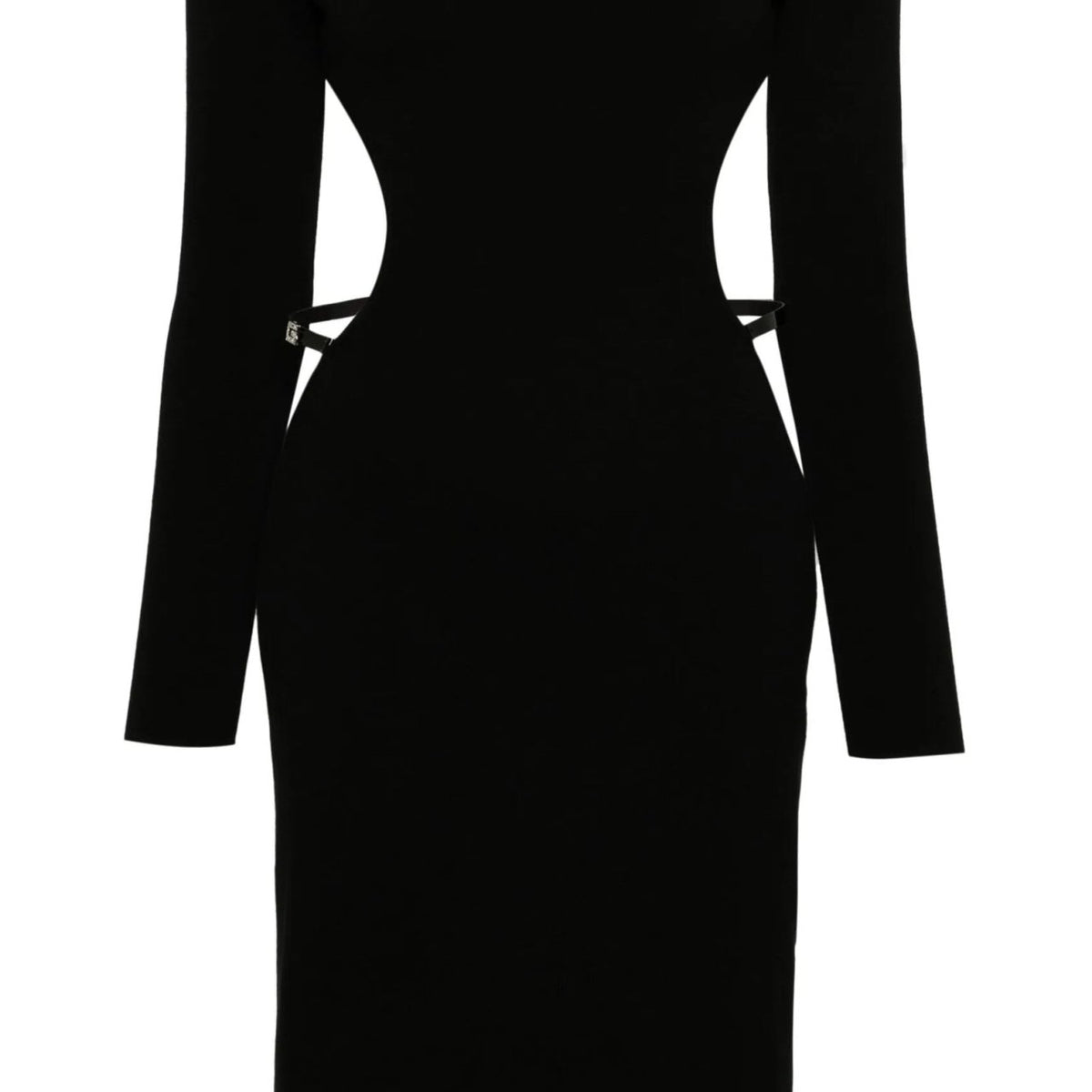 crystal cut out dress Long Sleeve Crystal Cut Out Maxi Dress Black