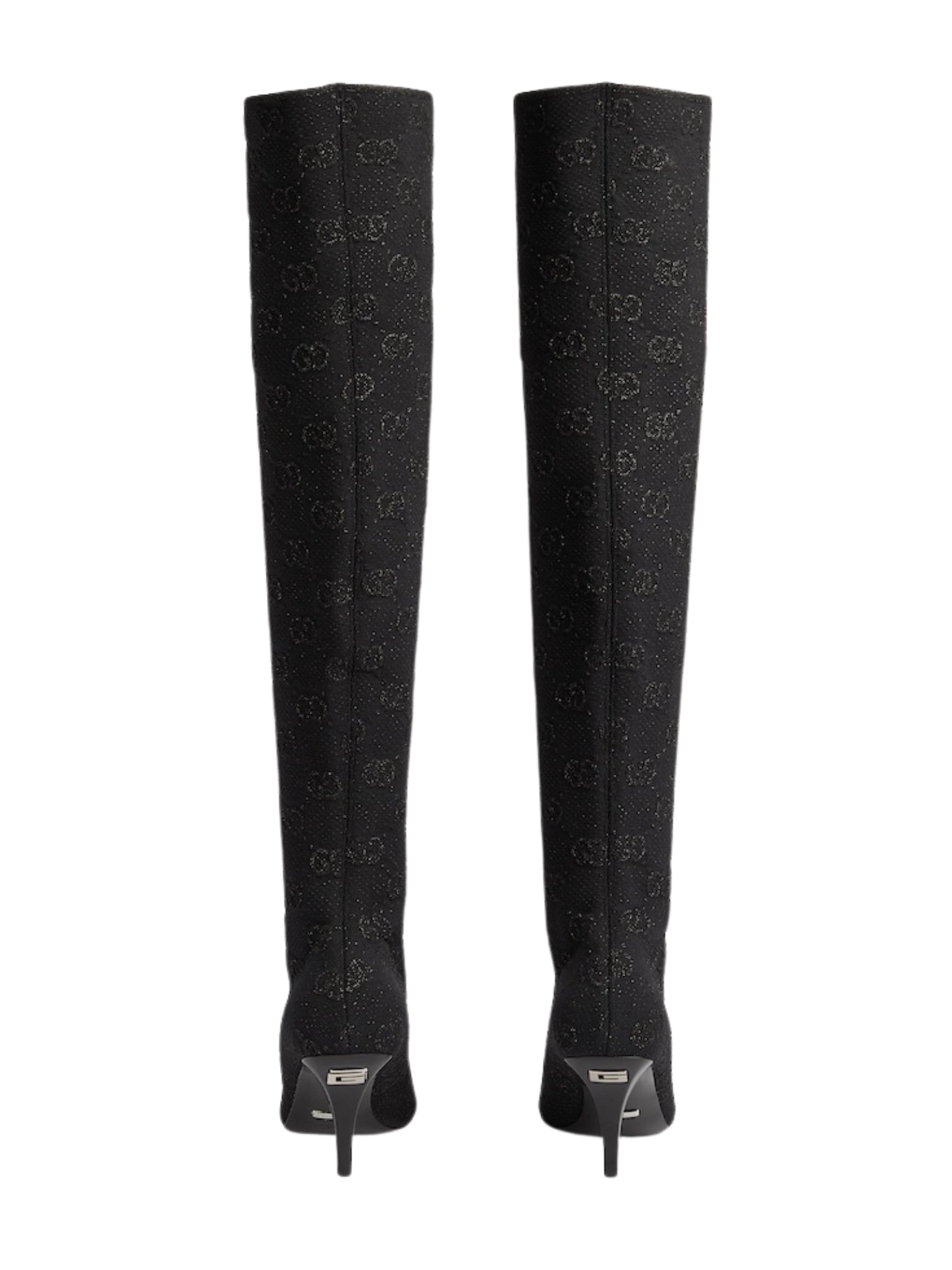 Gucci Demi Shimmer GG Over - The - Knee Boots - Runway Catalog