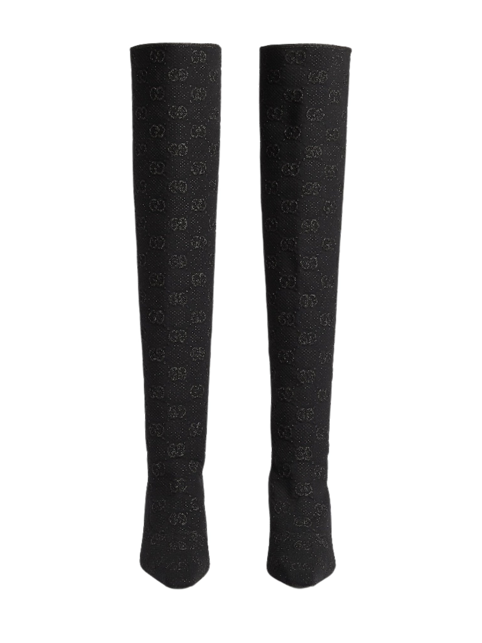 Gucci Demi Shimmer GG Over - The - Knee Boots - Runway Catalog