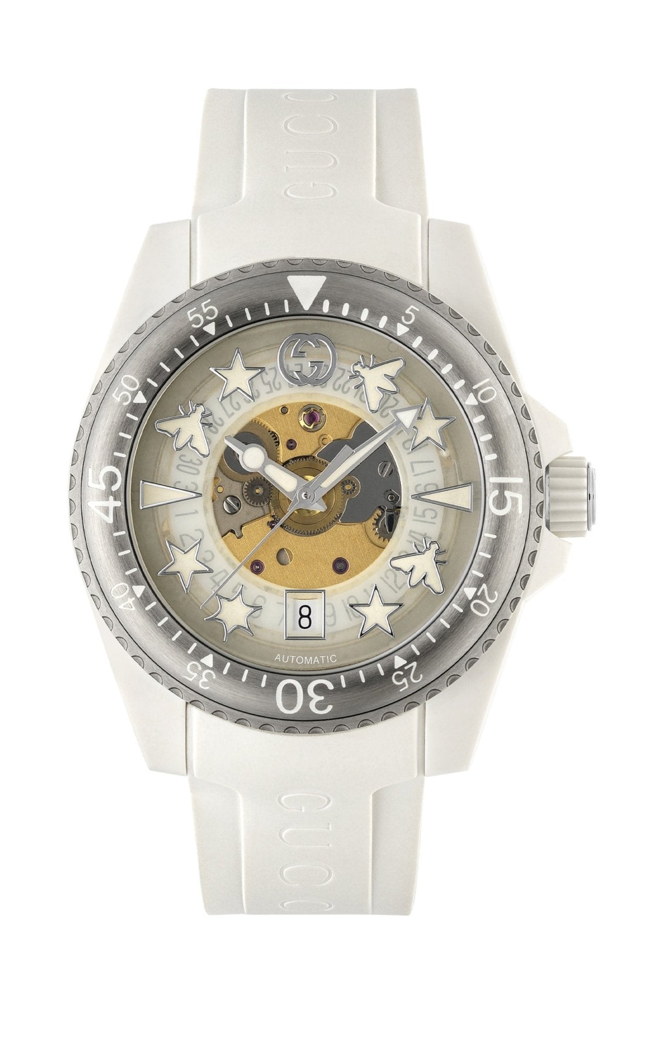 杭*堂様 GUCCI アナログ時計 シルバー/ホワイト Gucci Dive White Automatic Watch 40mm