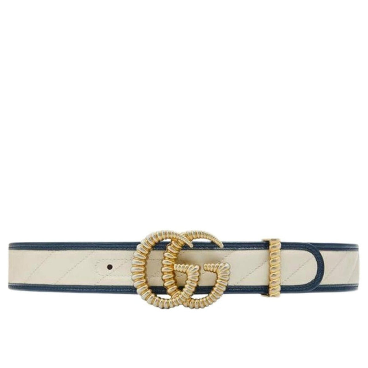 Gucci double GG buckle for waist belt 70 mm Gucci 100% Leather Metal Silver Double G Buckle Reversible Belt main image 4